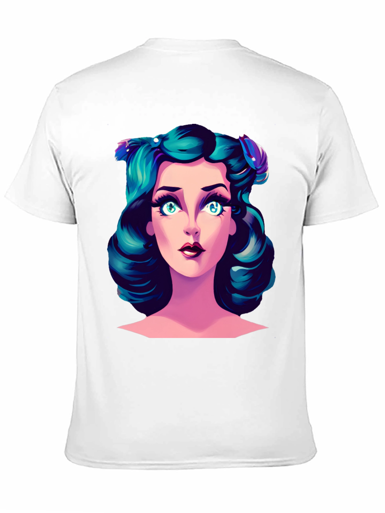 Cartoon Girl Graphic Tee - Black T-Shirt