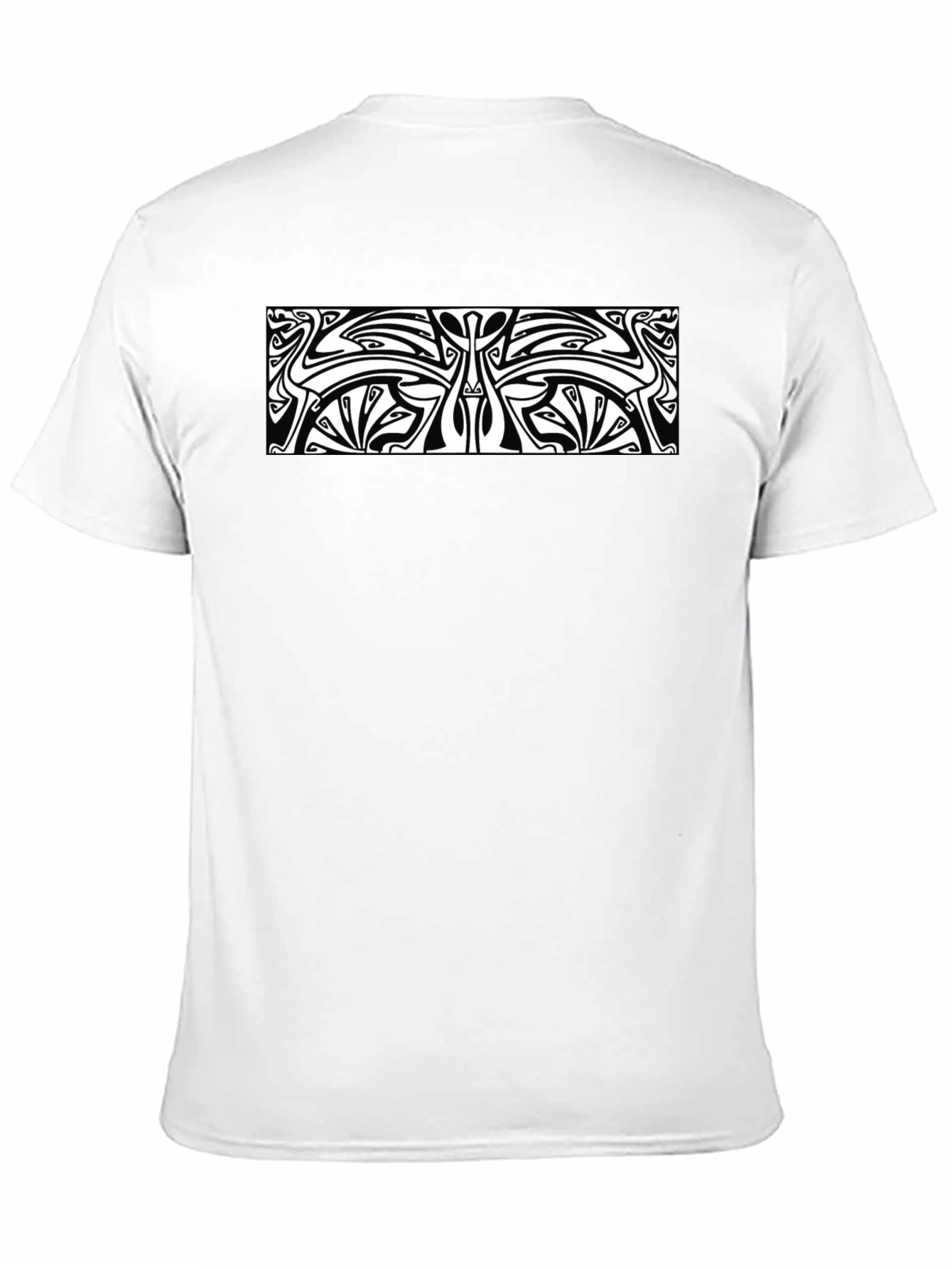 Unique Black T-Shirt with White Abstract Design