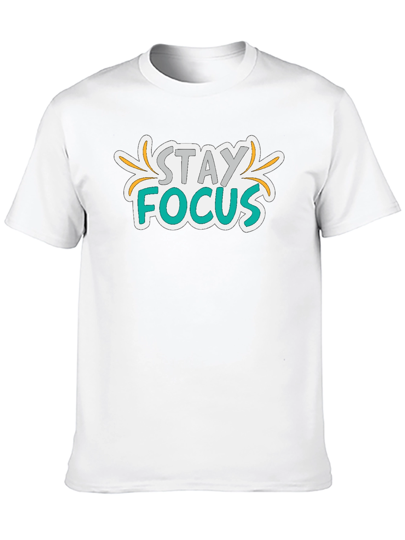 Stay Focus Graphic Print Black T-Shirt