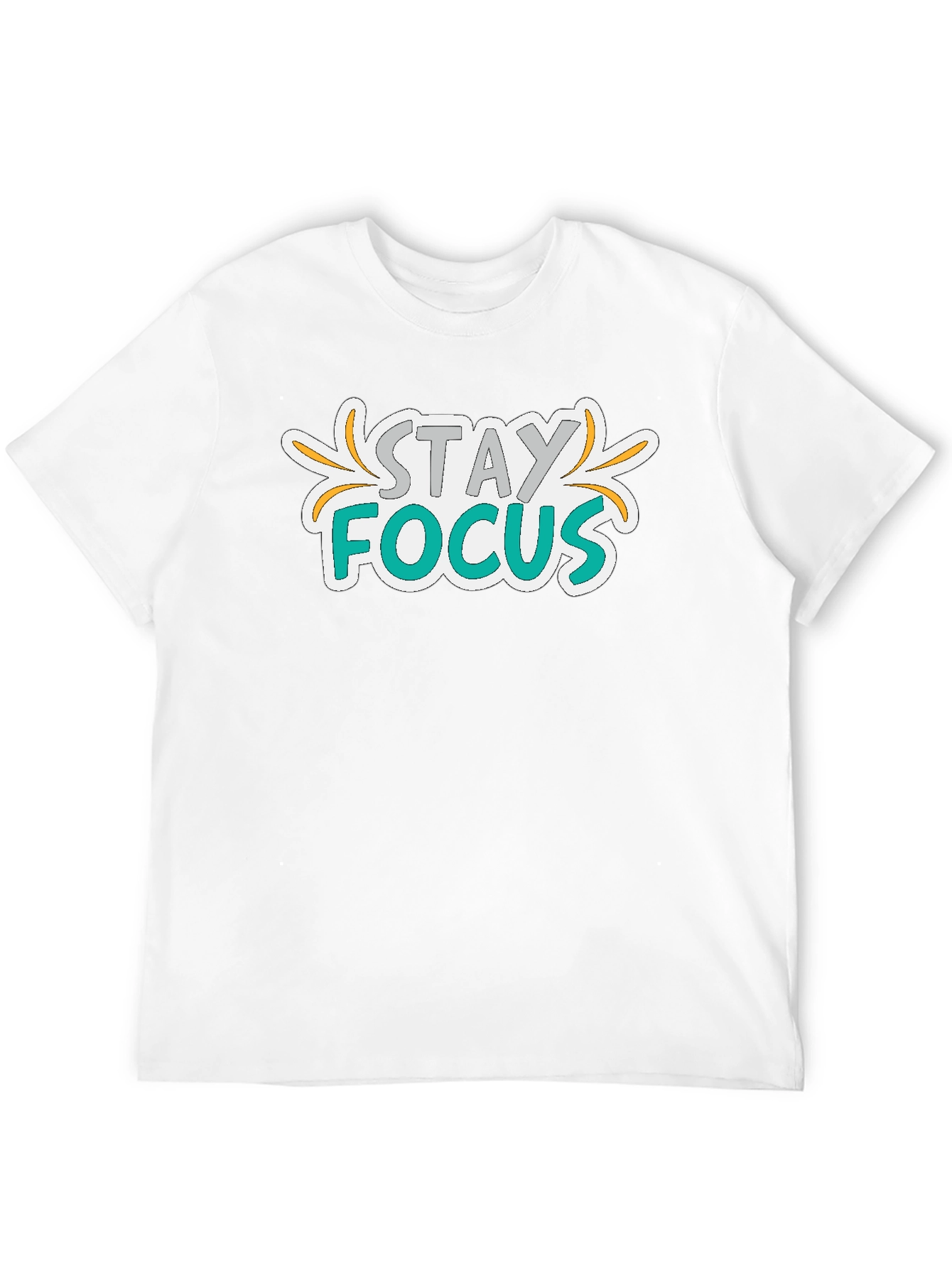 Stay Focus Graphic Print Black T-Shirt