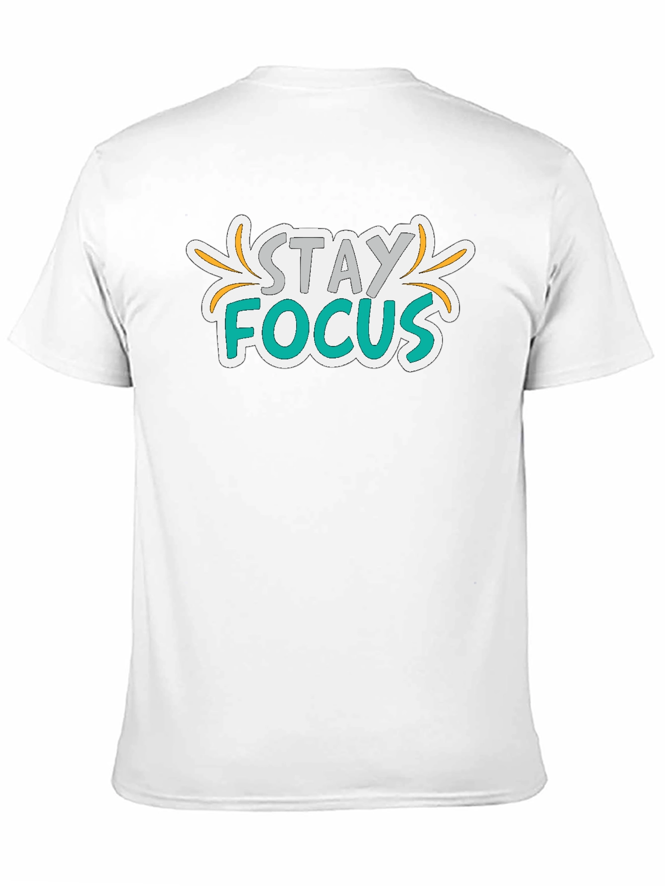 Stay Focus Graphic Print Black T-Shirt