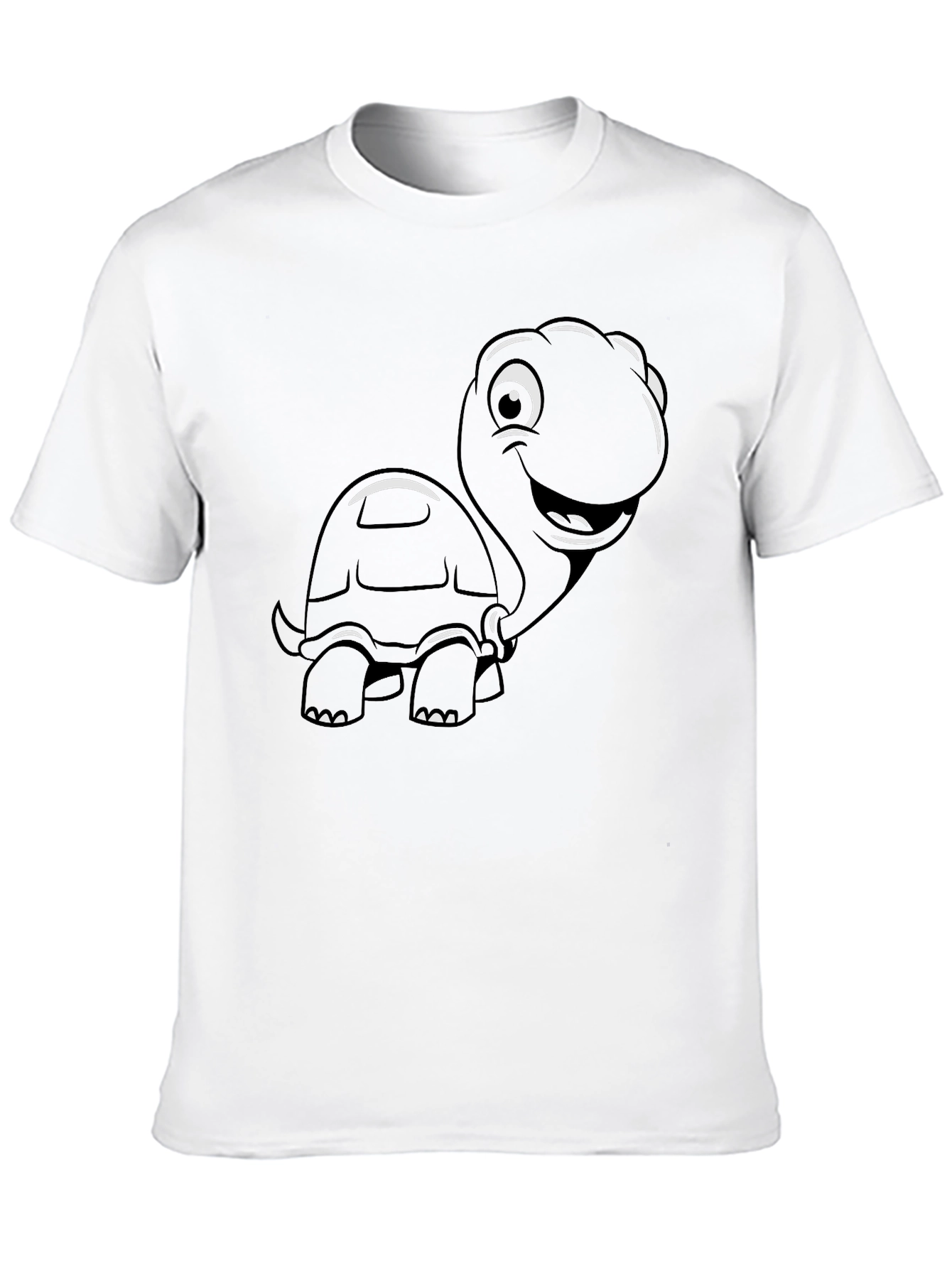 Cartoon Turtle Graphic T-Shirt - Black