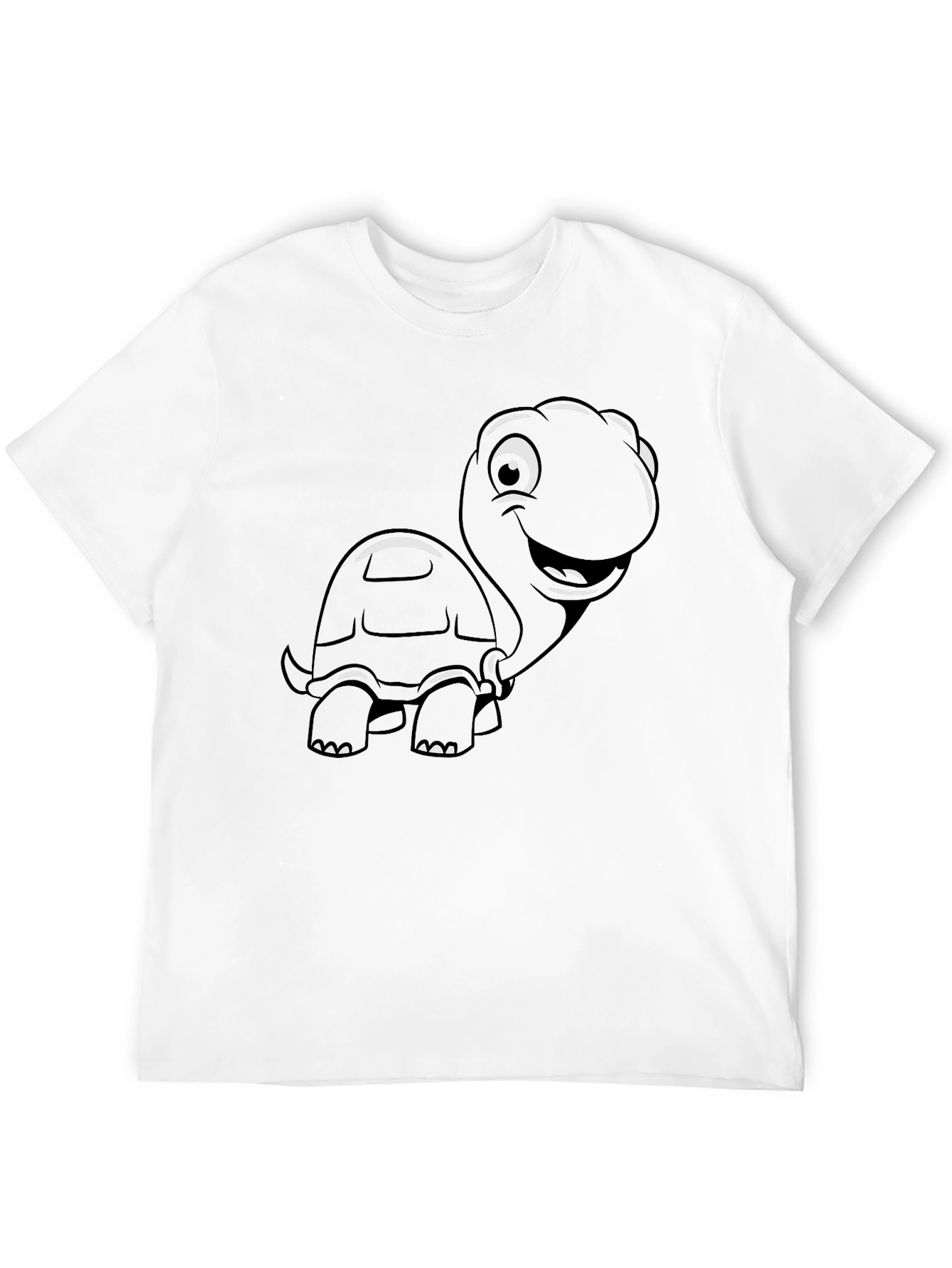 Cartoon Turtle Graphic T-Shirt - Black
