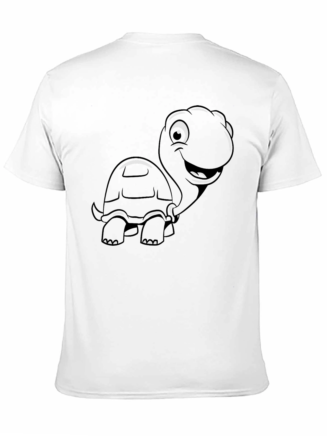 Cartoon Turtle Graphic T-Shirt - Black