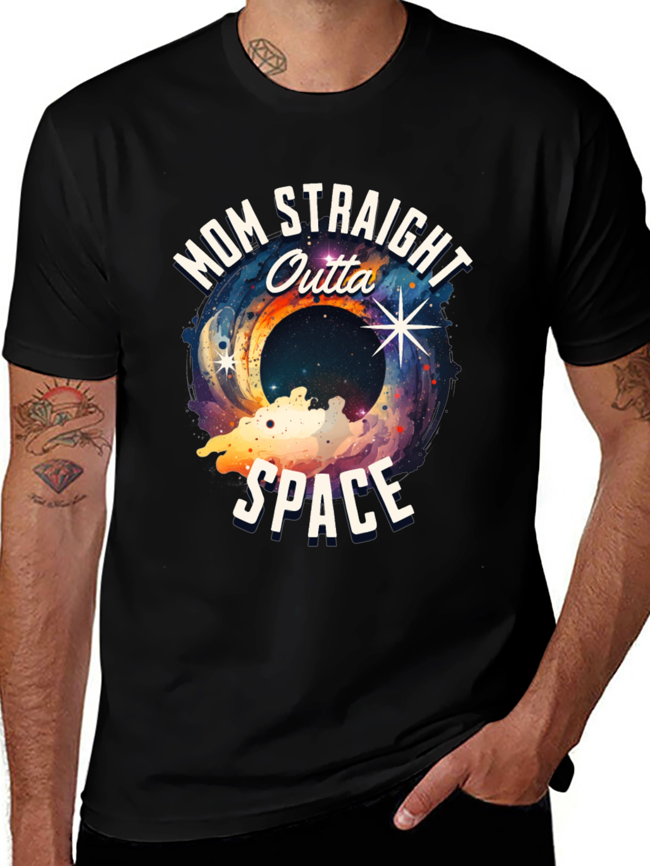 Mom Straight Outta Space Graphic T-Shirt