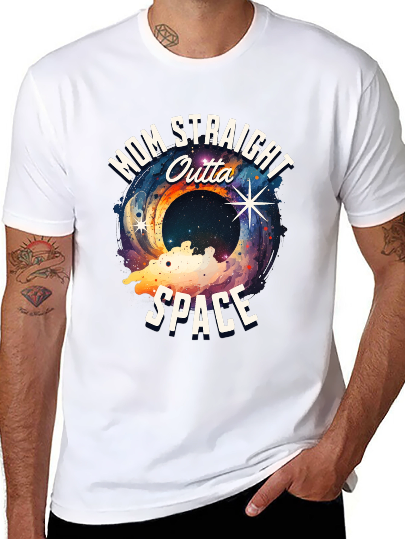 Mom Straight Outta Space Graphic T-Shirt