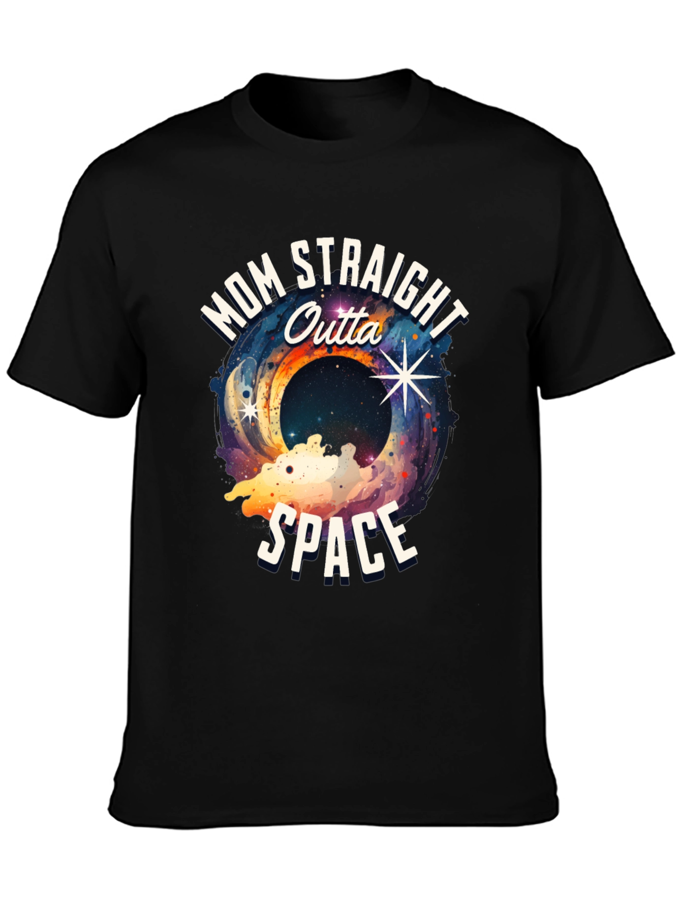 Mom Straight Outta Space Graphic T-Shirt