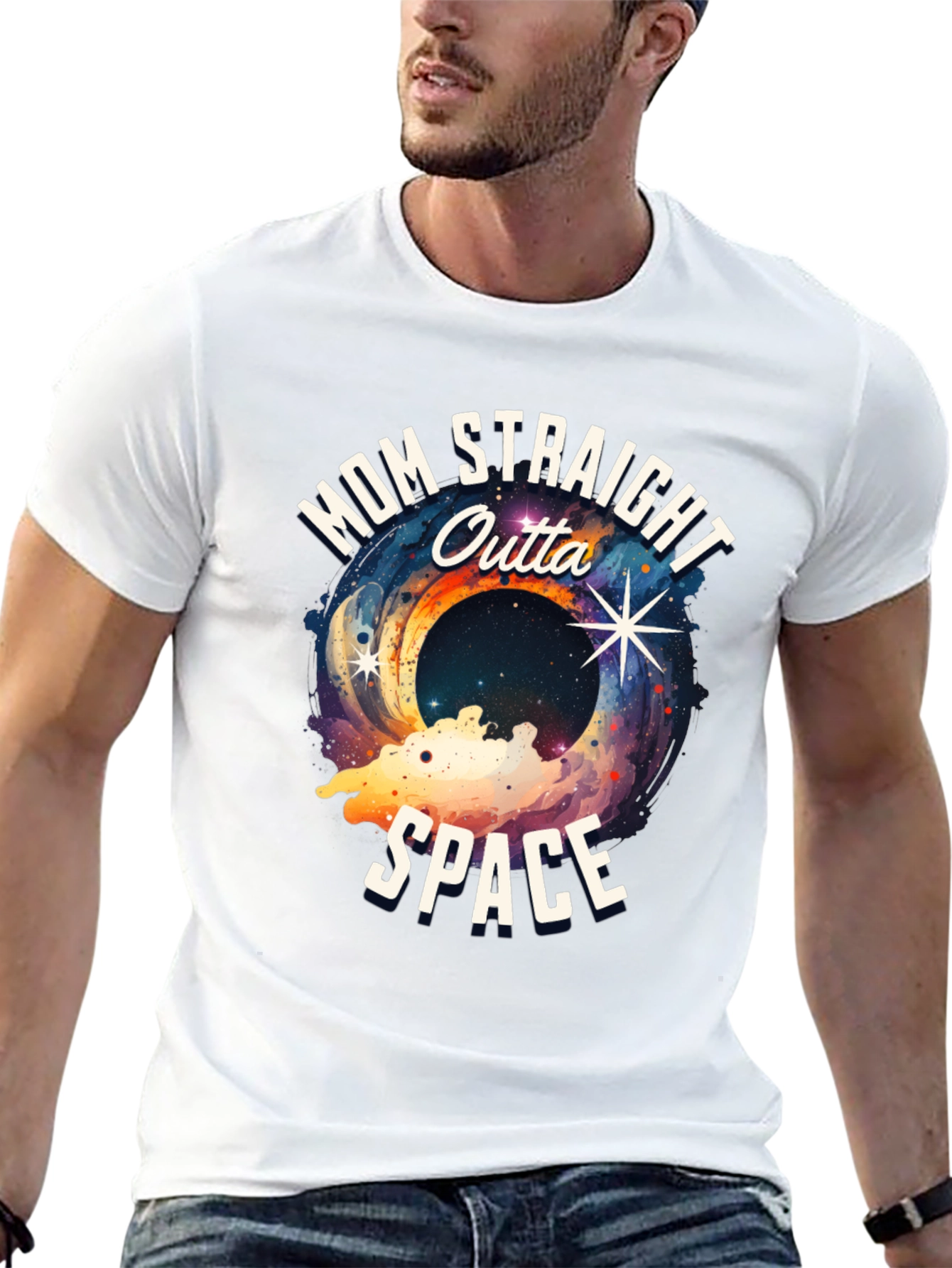 Mom Straight Outta Space Graphic T-Shirt
