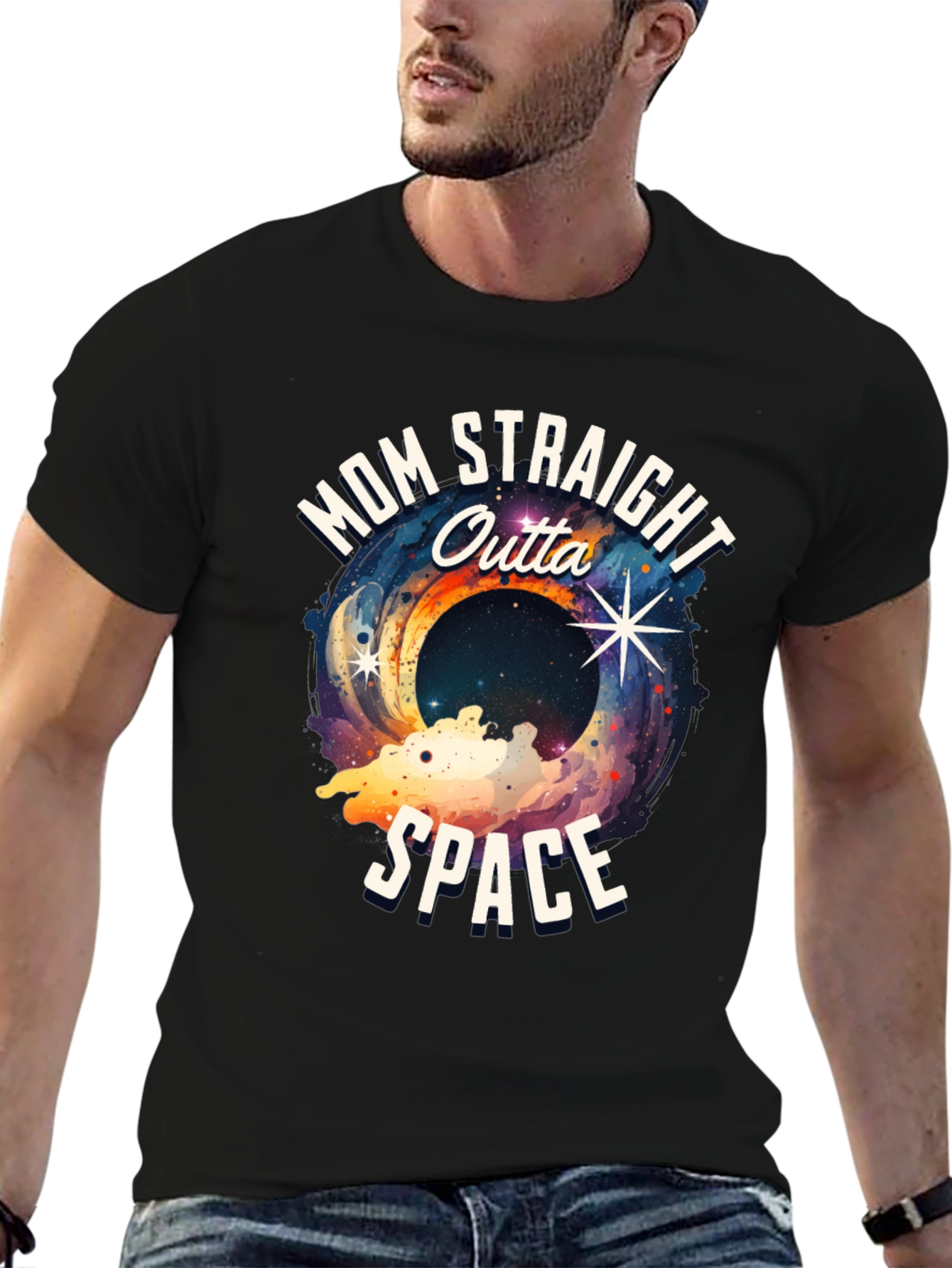 Mom Straight Outta Space Graphic T-Shirt