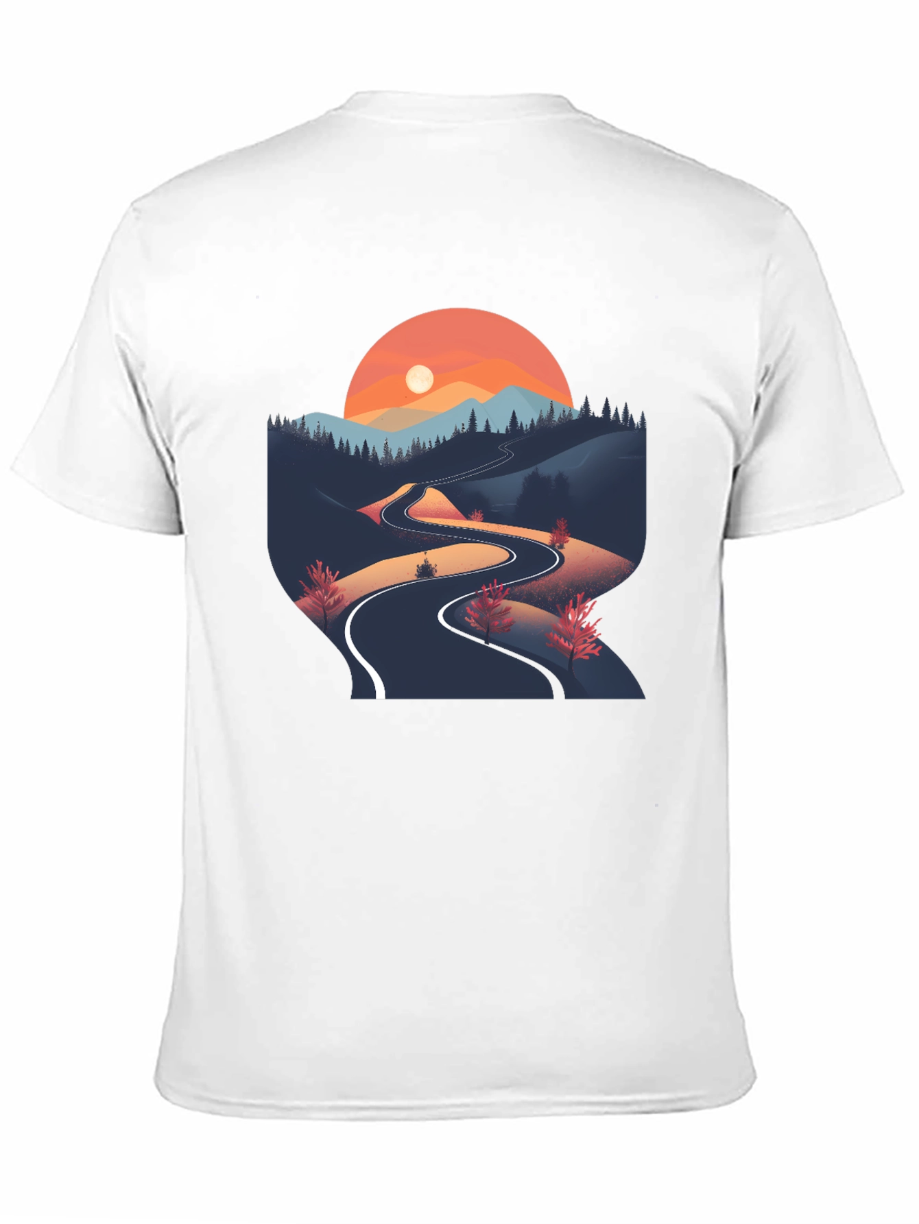 Mountain Road Graphic Tee - Nature Inspired Black T-Shirt
