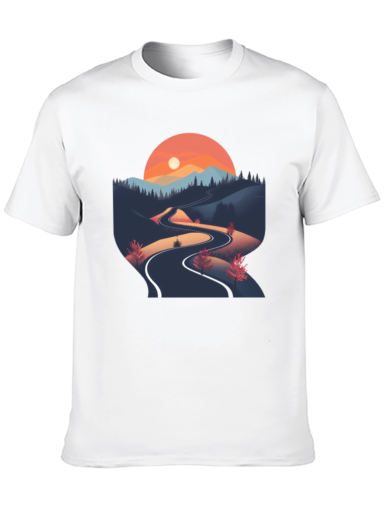 Mountain Road Graphic Tee - Nature Inspired Black T-Shirt