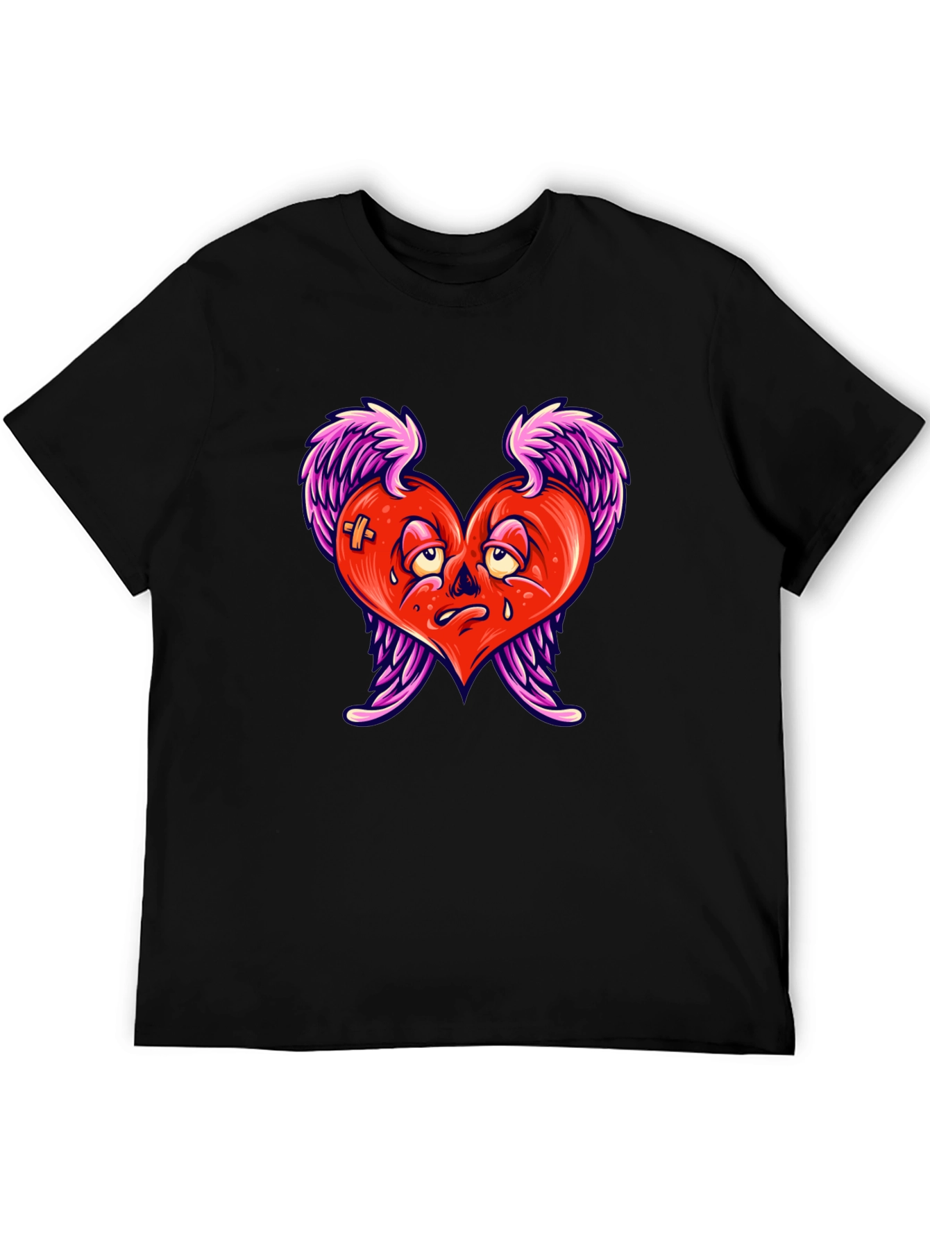 Heartbreak Tee - Winged Heart Graphic Black T-Shirt