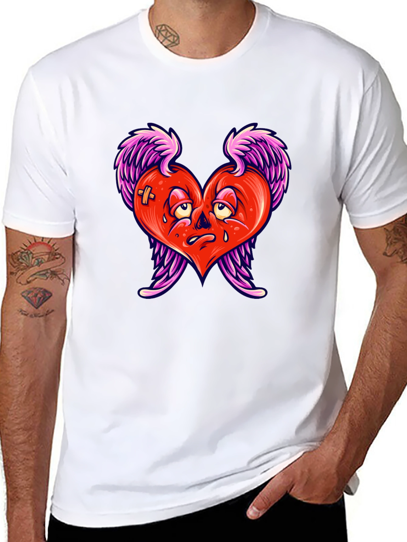 Heartbreak Tee - Winged Heart Graphic Black T-Shirt