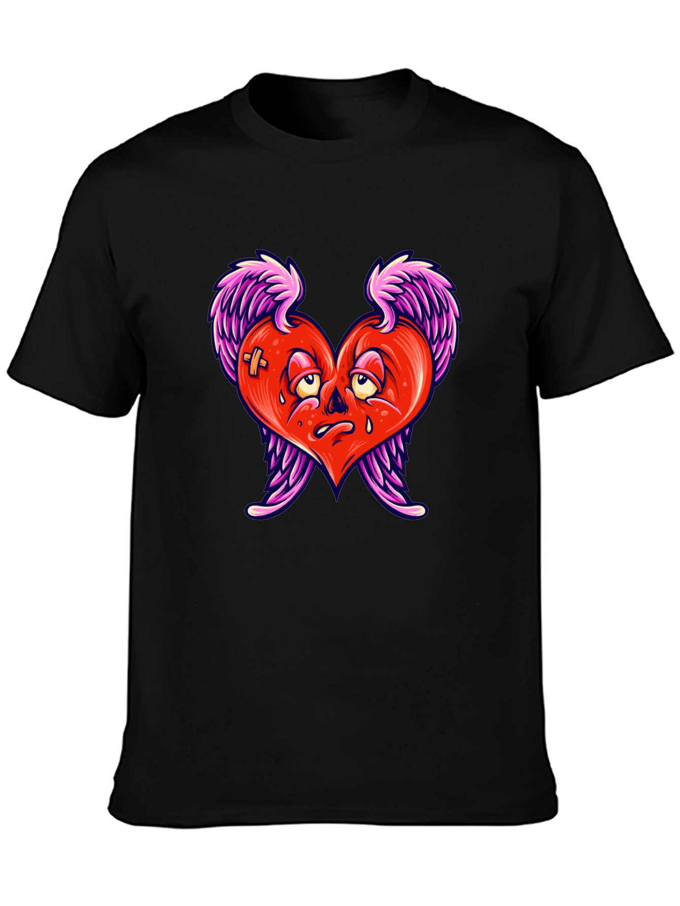 Heartbreak Tee - Winged Heart Graphic Black T-Shirt