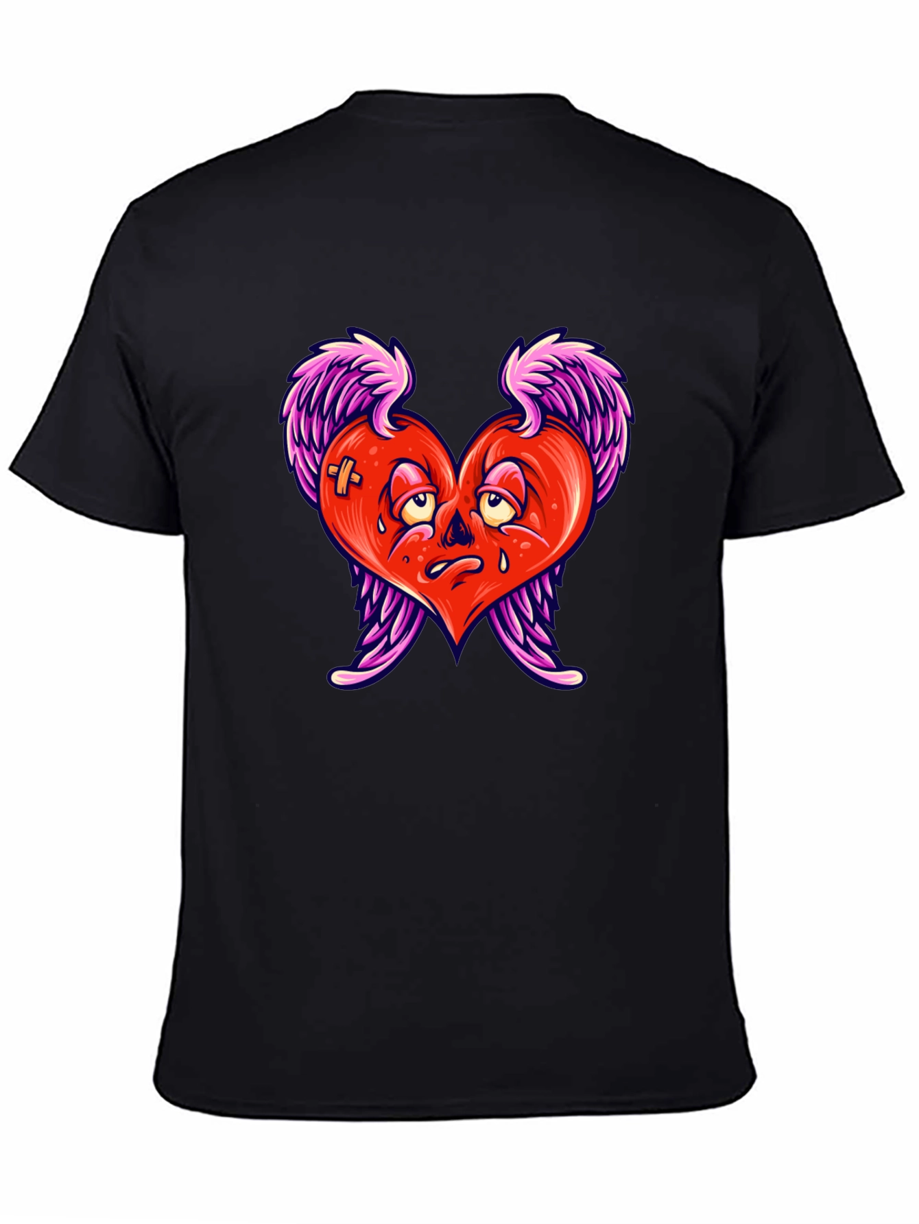 Heartbreak Tee - Winged Heart Graphic Black T-Shirt