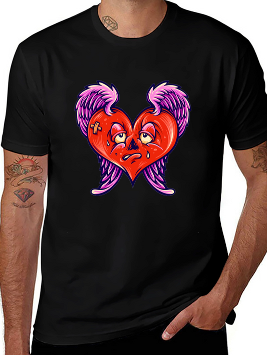 Heartbreak Tee - Winged Heart Graphic Black T-Shirt