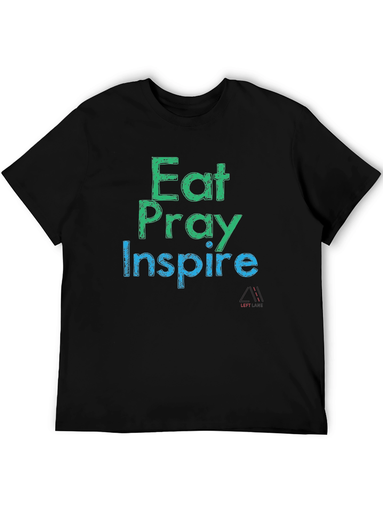 Eat Pray Inspire Black Graphic T-Shirt