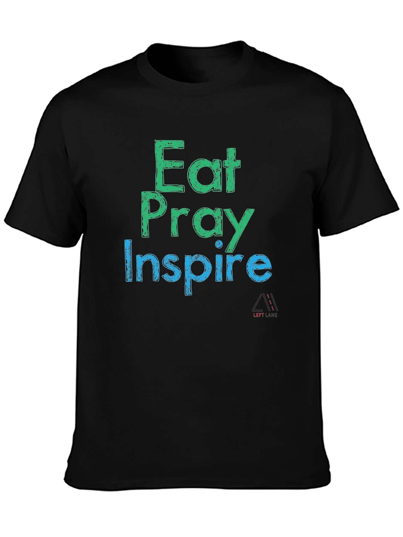 Eat Pray Inspire Black Graphic T-Shirt