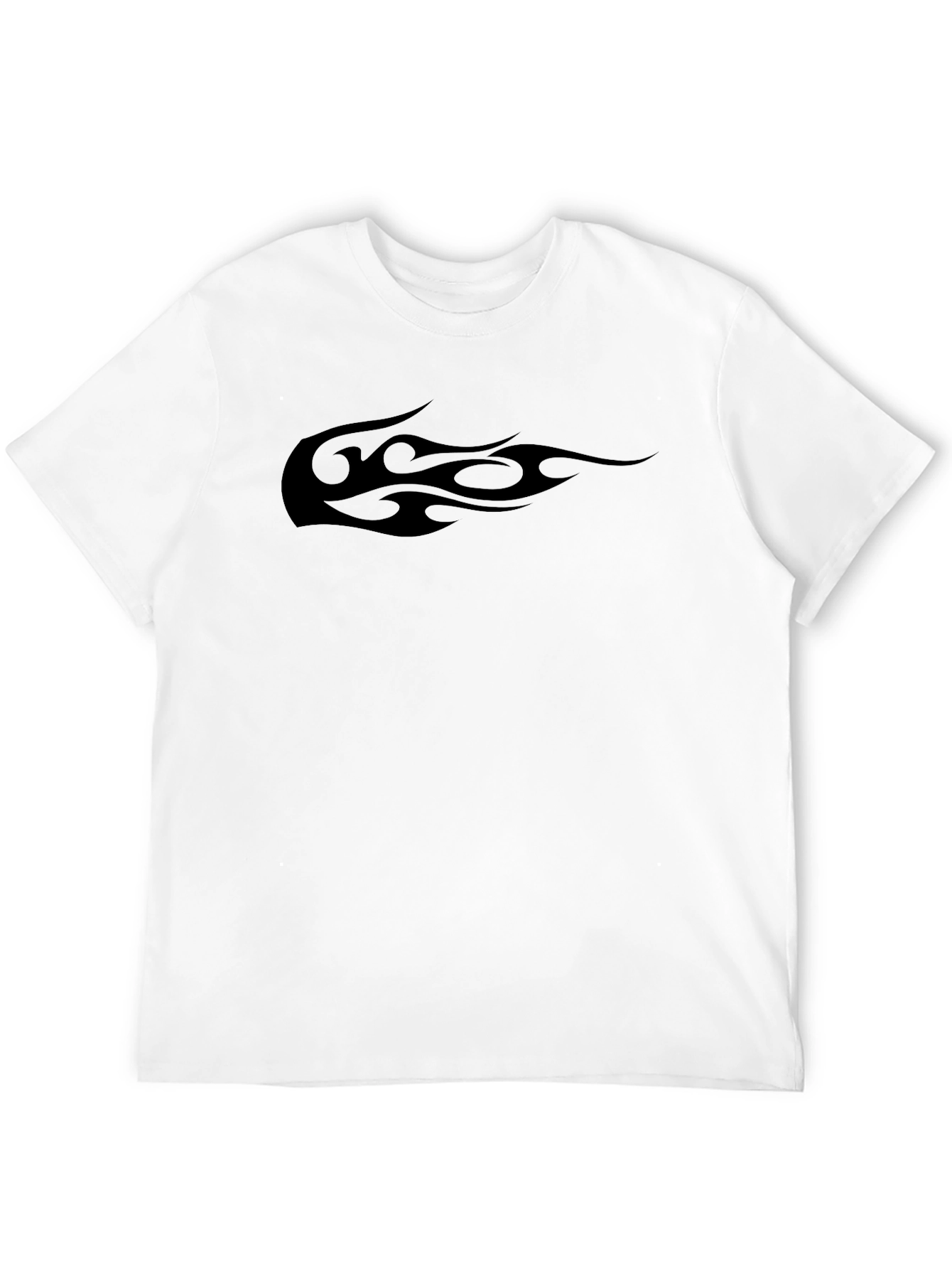 Mens Black Graphic Flame Tee - Casual Style