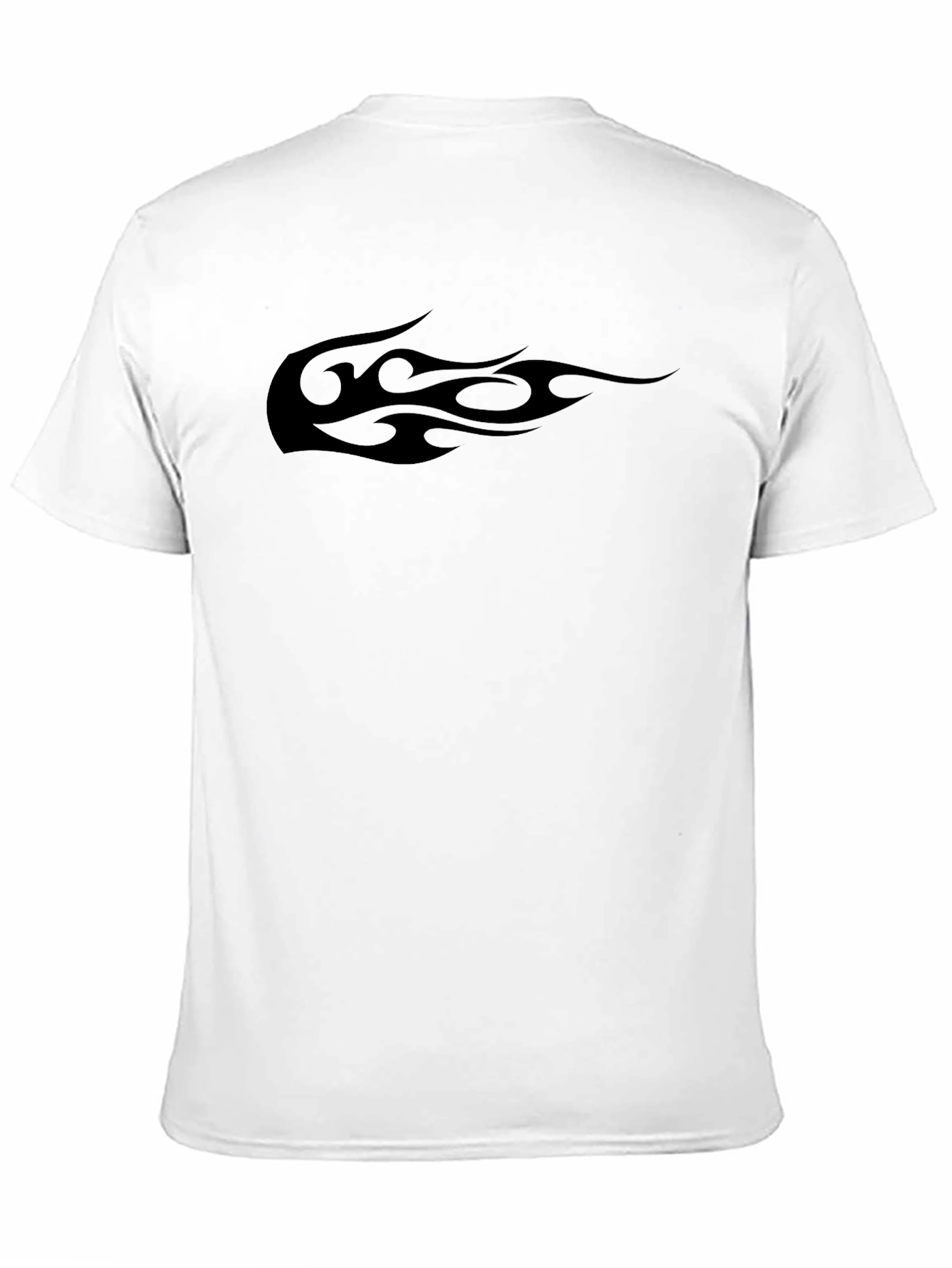 Mens Black Graphic Flame Tee - Casual Style