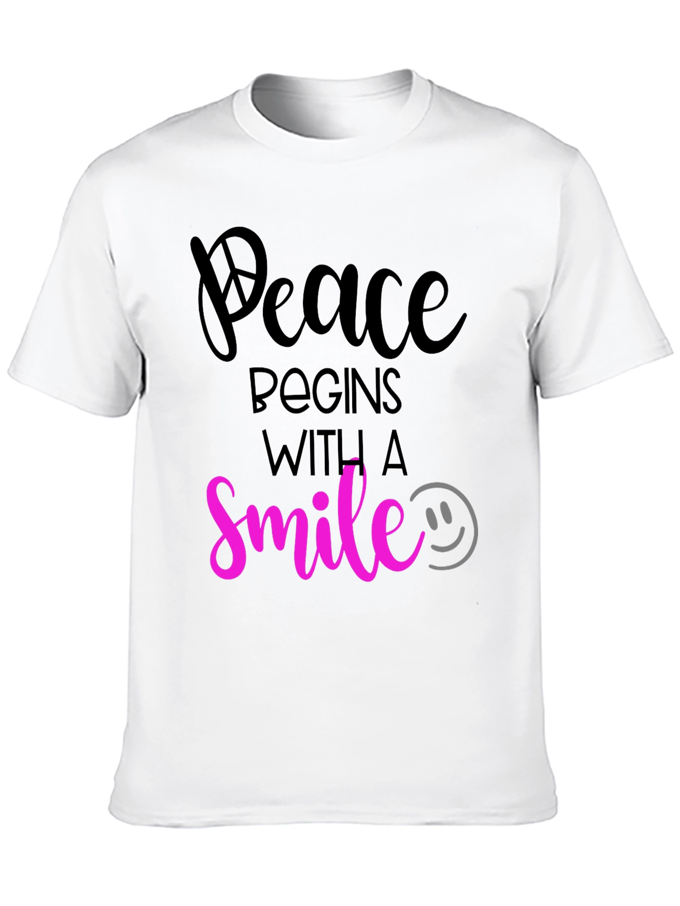 Peace Begins With a Smile Graphic T-Shirt