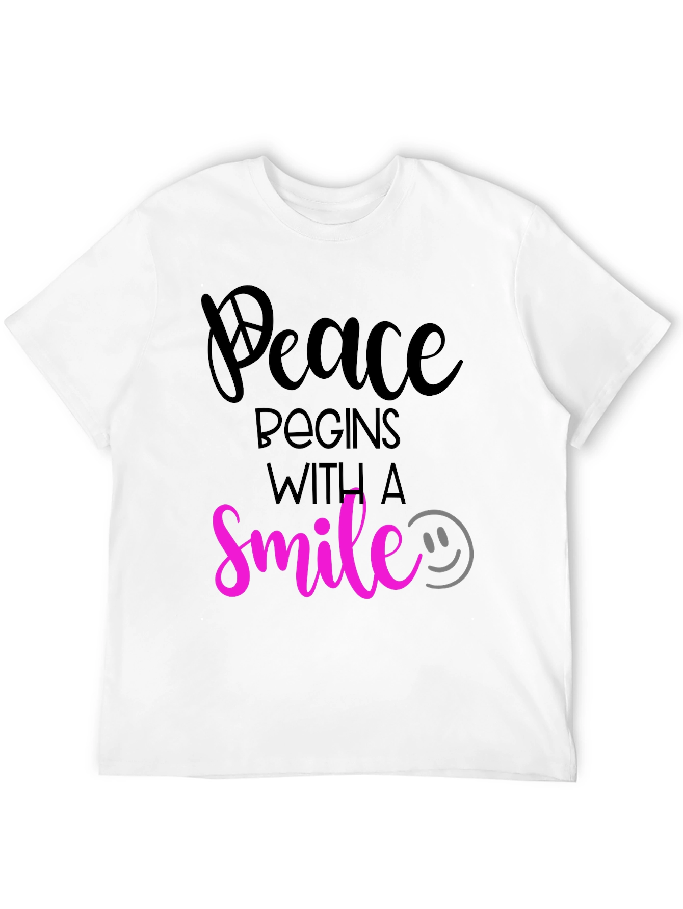 Peace Begins With a Smile Graphic T-Shirt