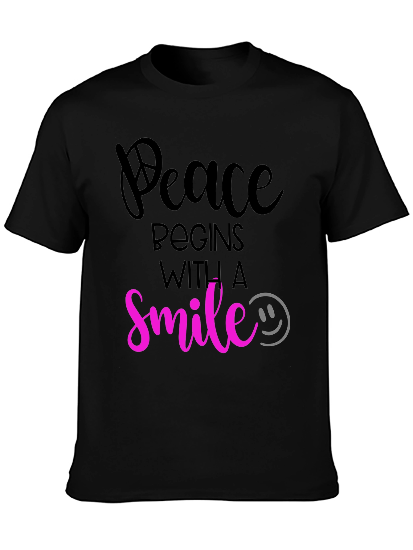 Peace Begins With a Smile Graphic T-Shirt