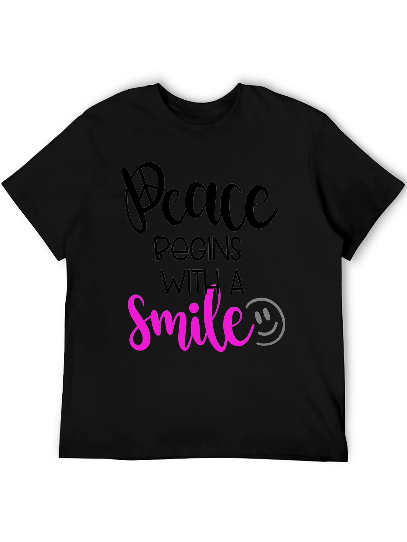 Peace Begins With a Smile Graphic T-Shirt