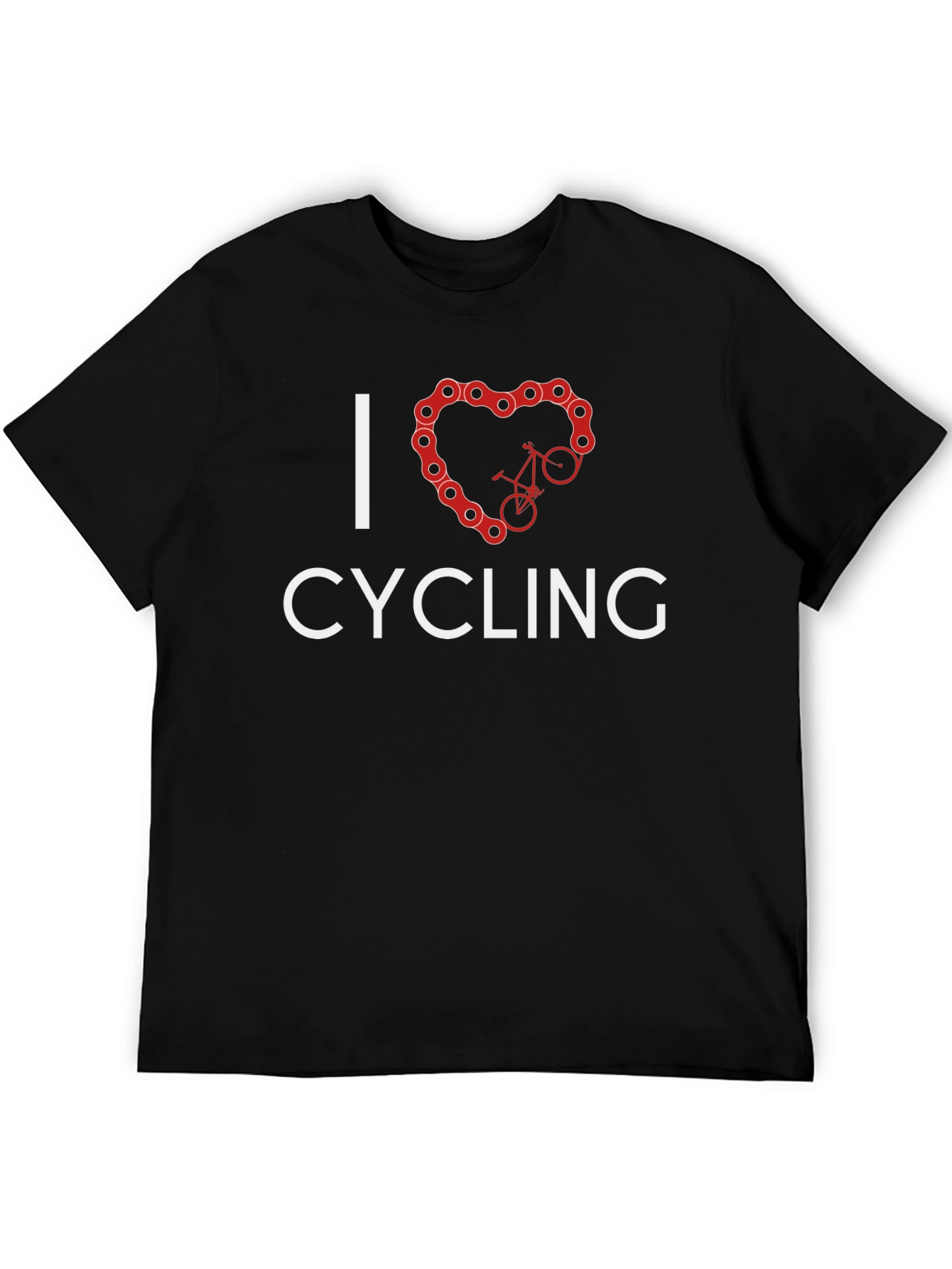 I Heart Cycling Black T-Shirt - Bike Lover Tee