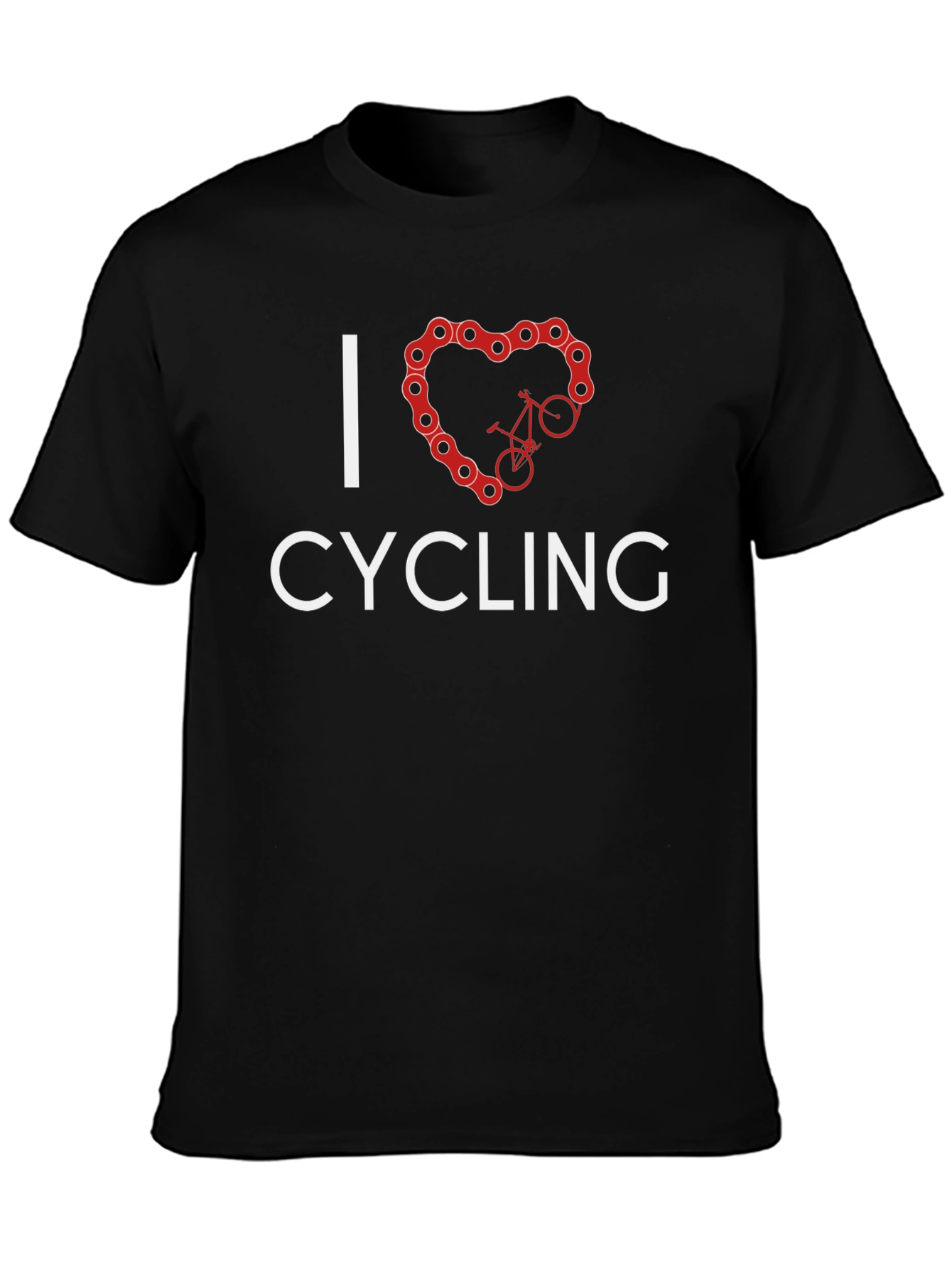 I Heart Cycling Black T-Shirt - Bike Lover Tee
