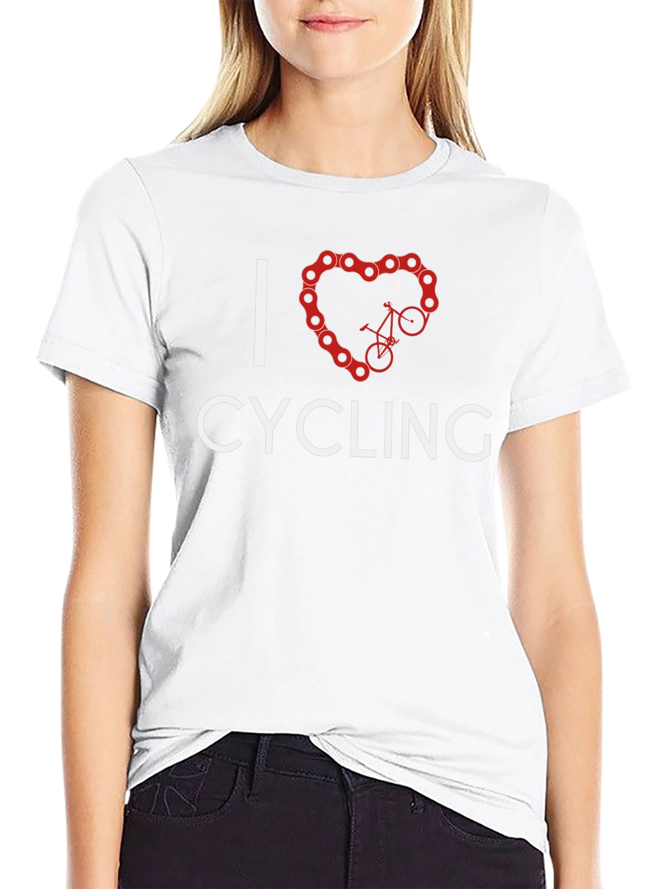 I Heart Cycling Black T-Shirt - Bike Lover Tee