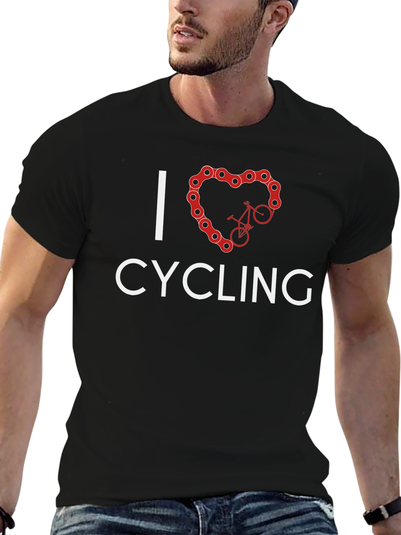 I Heart Cycling Black T-Shirt - Bike Lover Tee