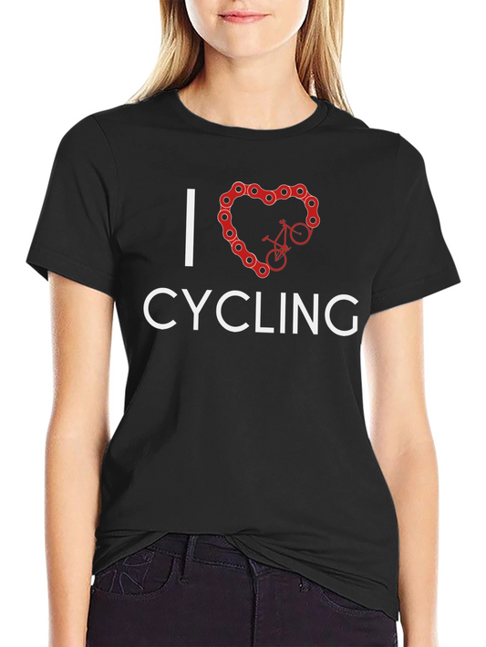 I Heart Cycling Black T-Shirt - Bike Lover Tee