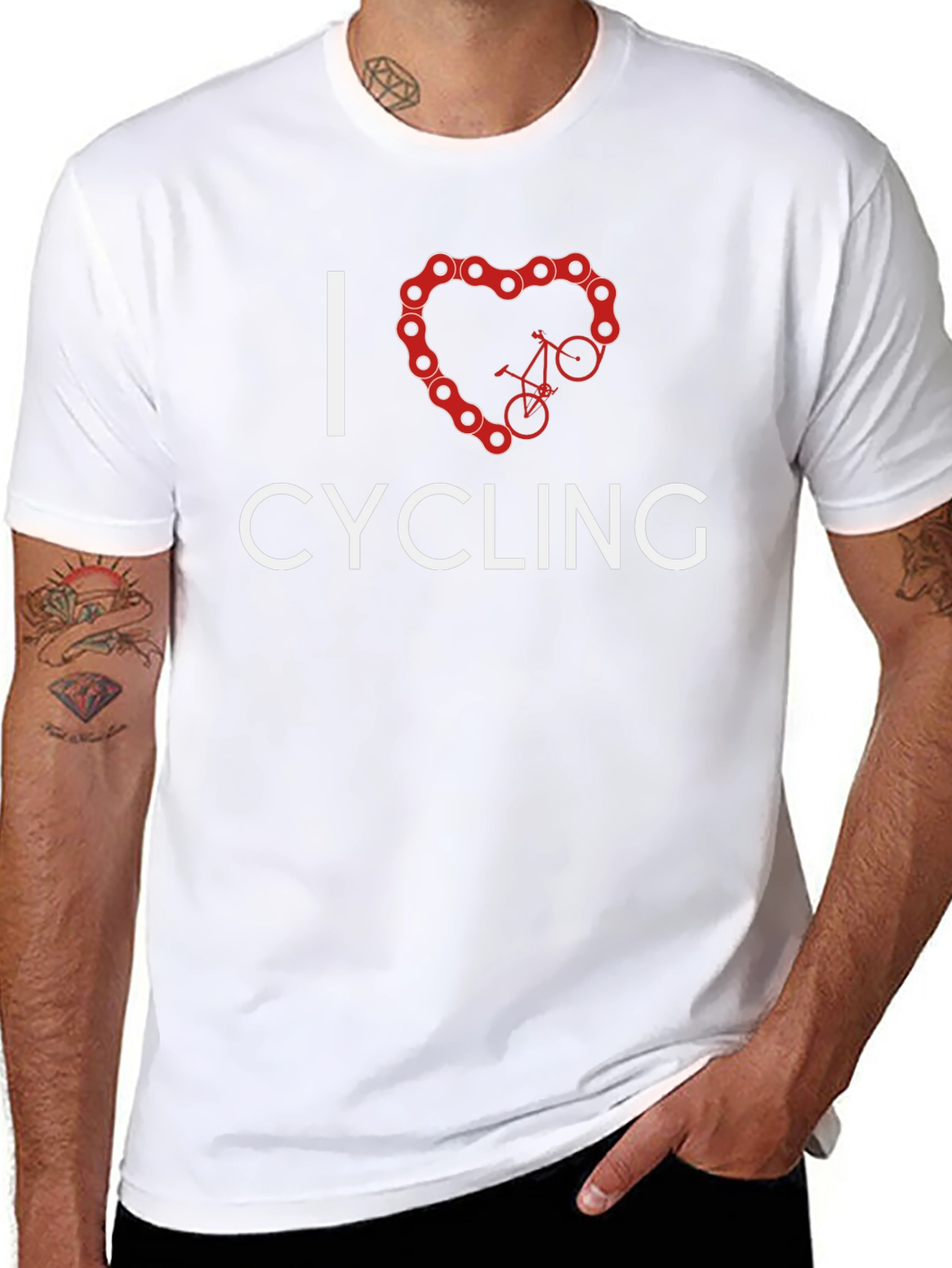 I Heart Cycling Black T-Shirt - Bike Lover Tee