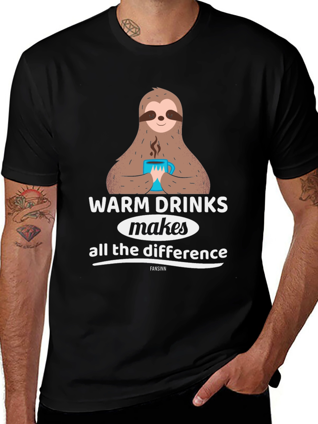 Warm Drinks Sloth Graphic Tee - Comfort First