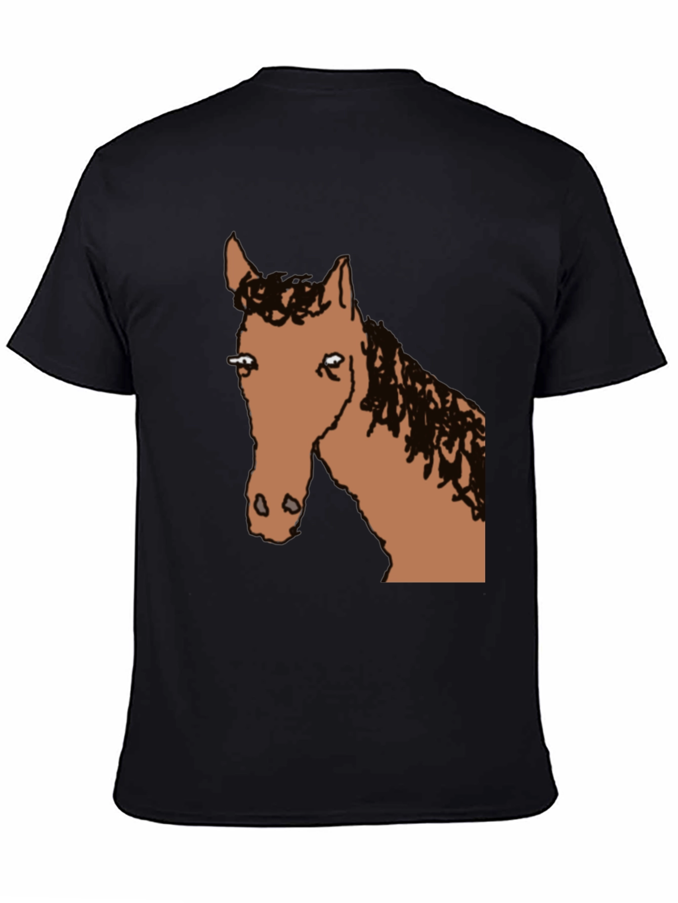 Horse Graphic Tee - Black Cotton Blend