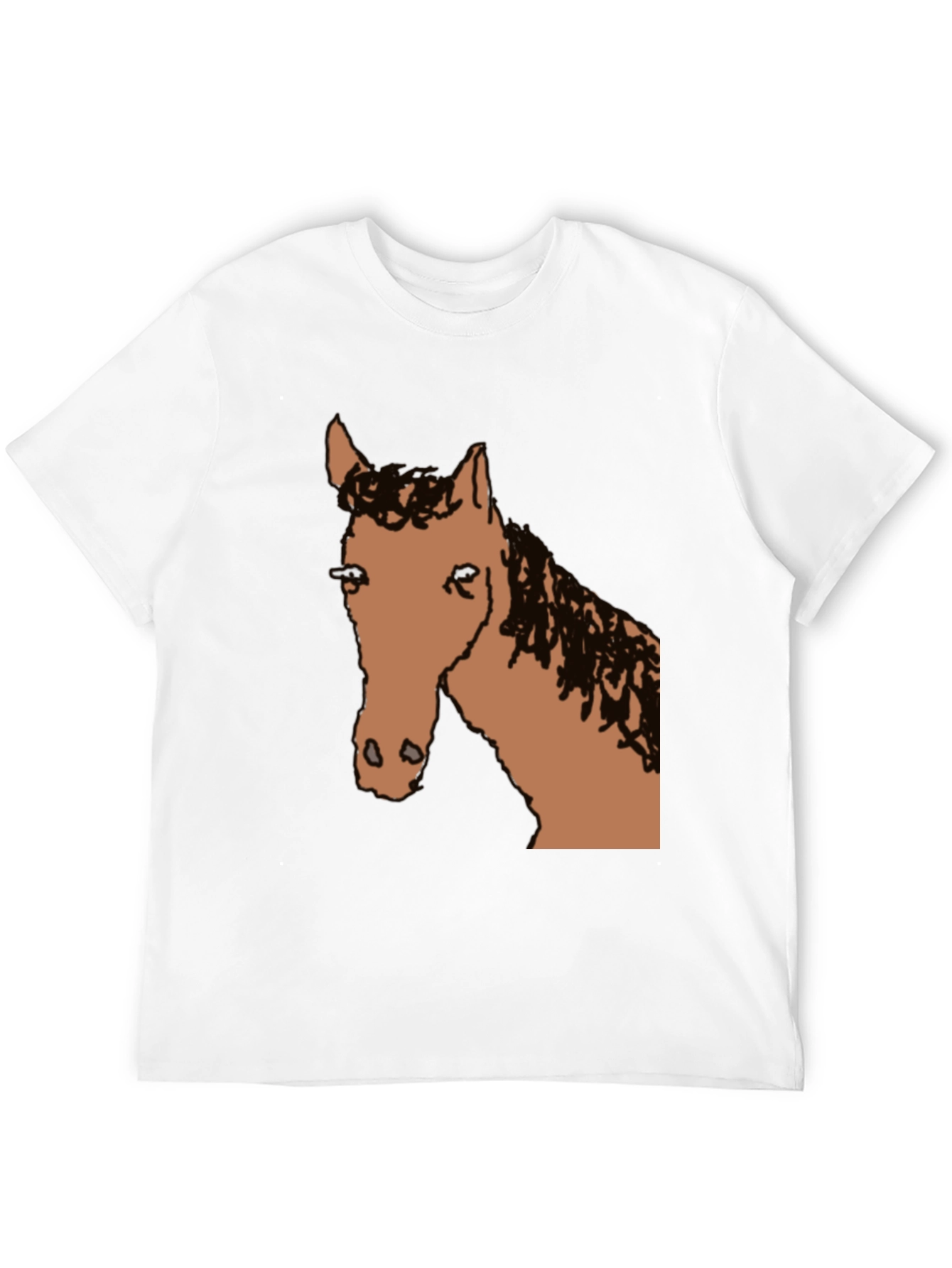 Horse Graphic Tee - Black Cotton Blend