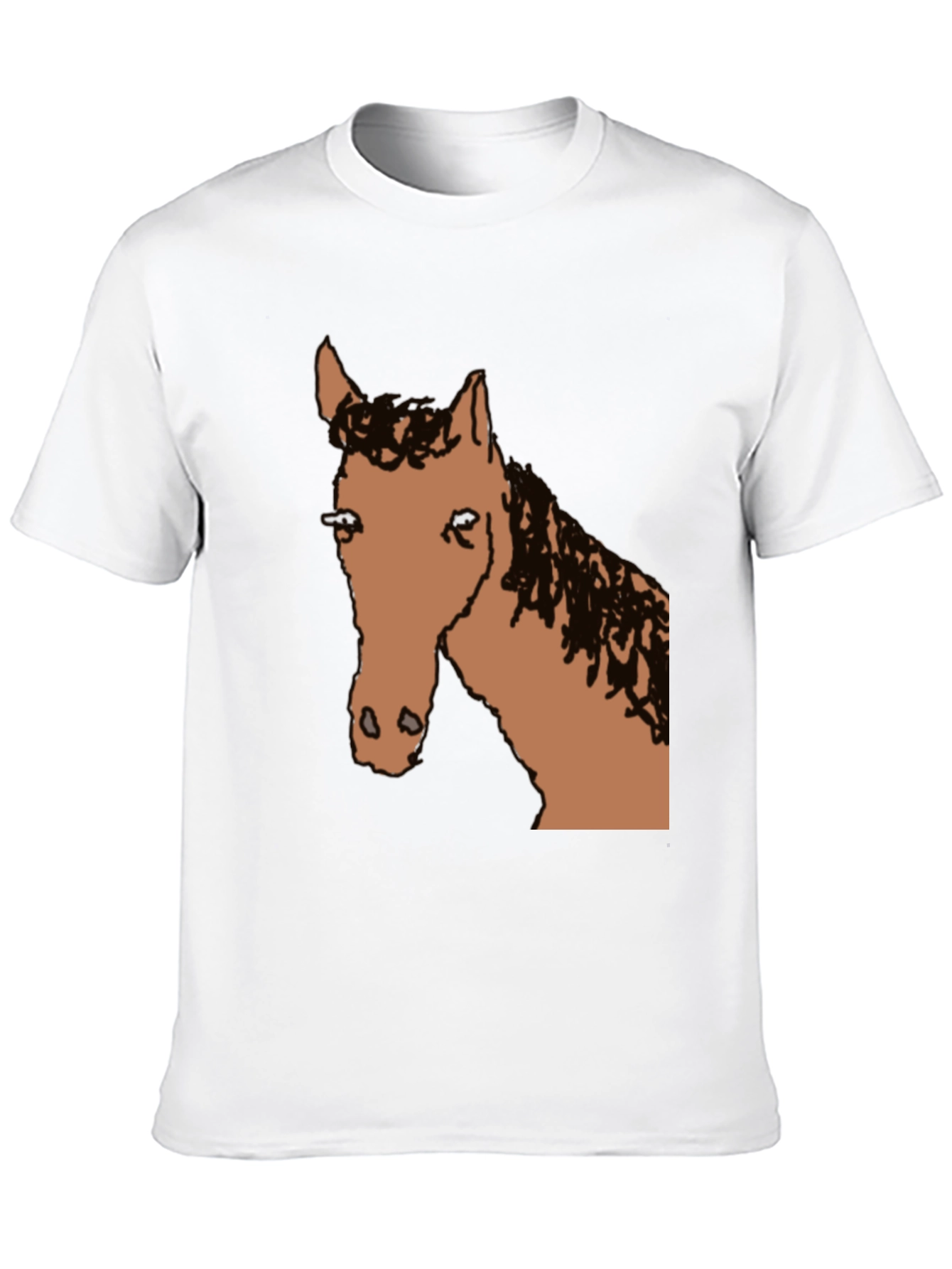 Horse Graphic Tee - Black Cotton Blend