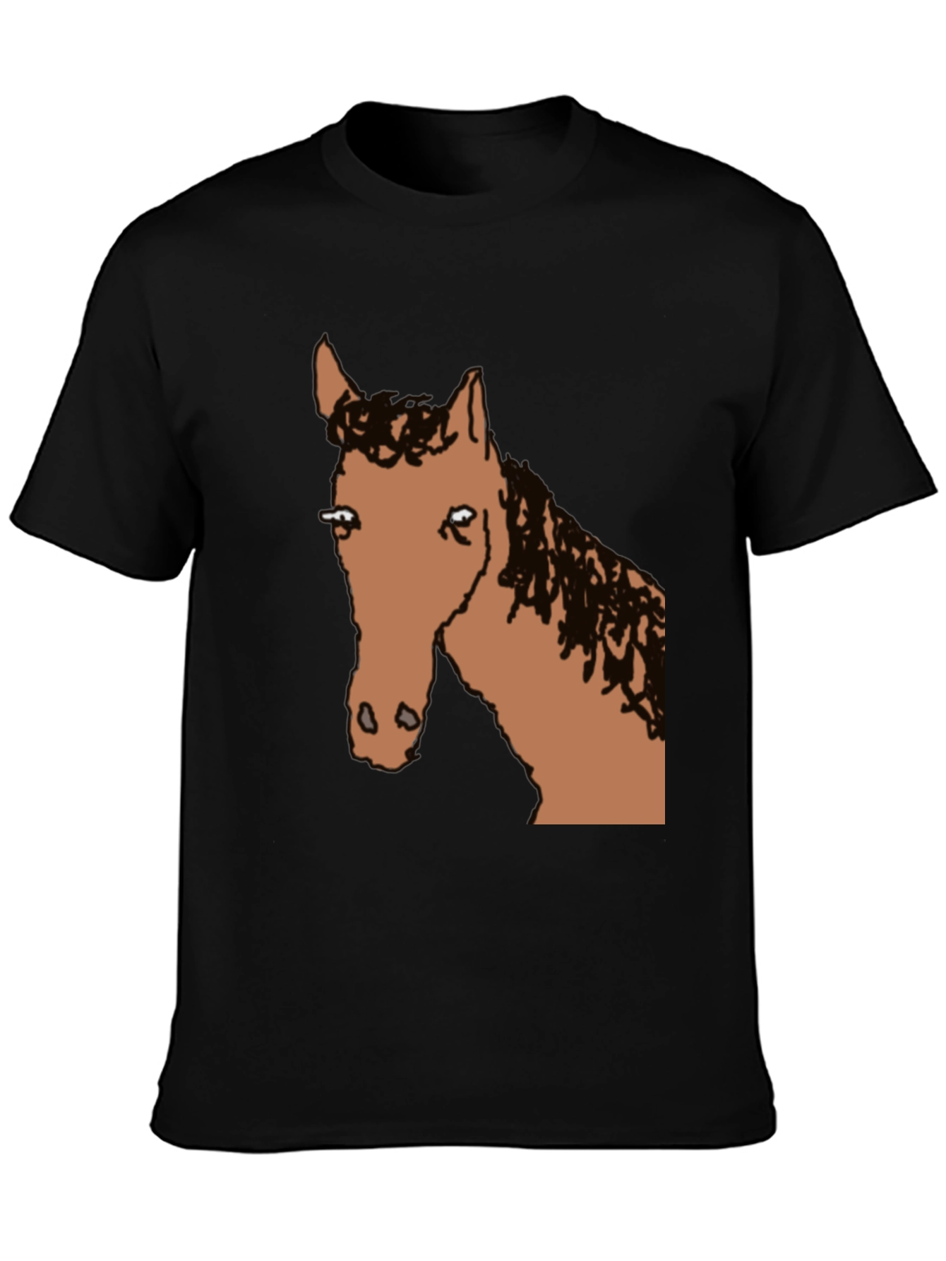 Horse Graphic Tee - Black Cotton Blend