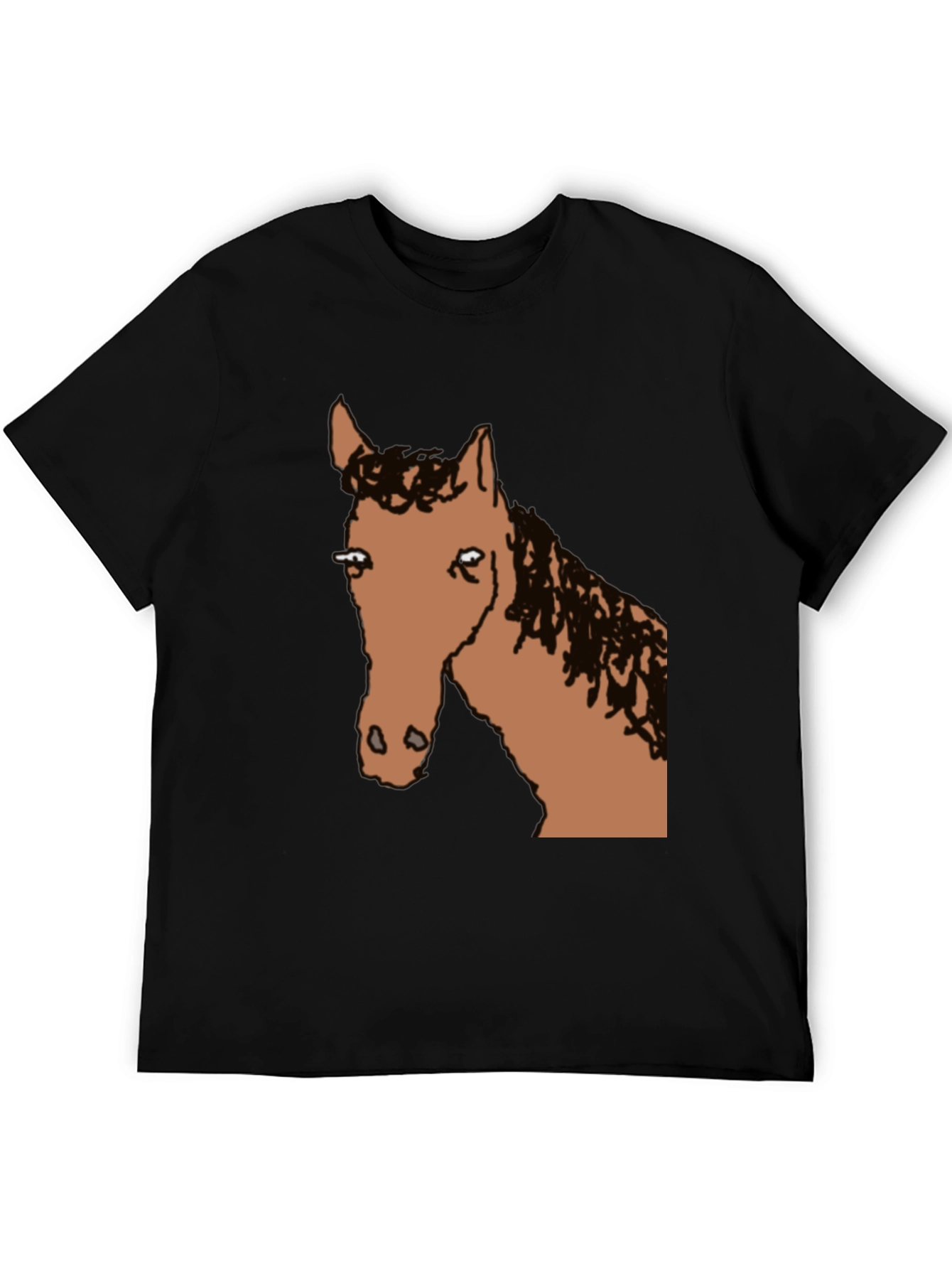 Horse Graphic Tee - Black Cotton Blend