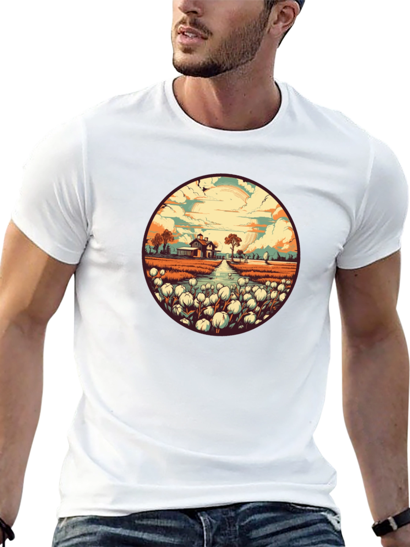 Cotton Field Graphic Tee - Stylish & Unique