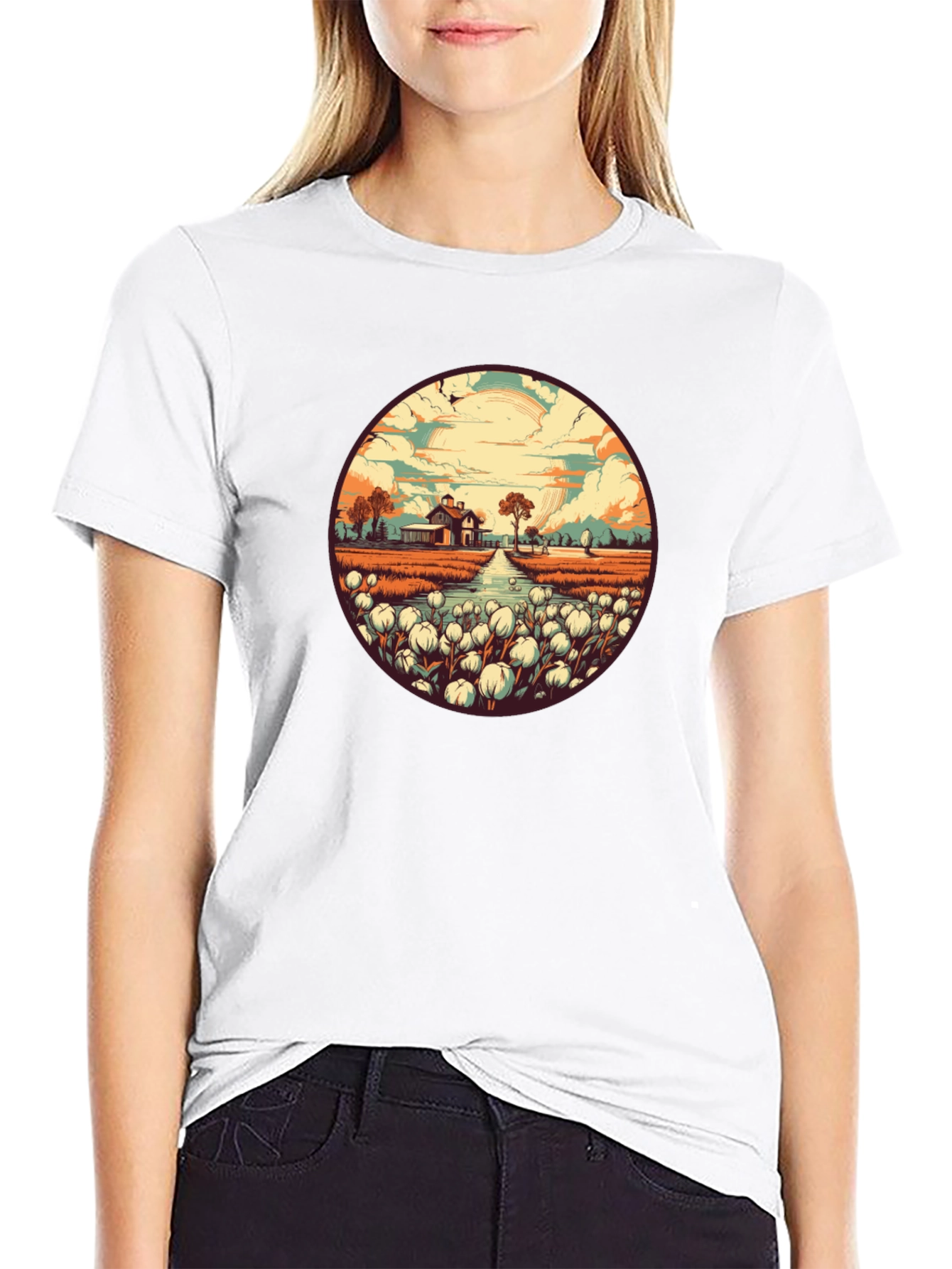 Cotton Field Graphic Tee - Stylish & Unique