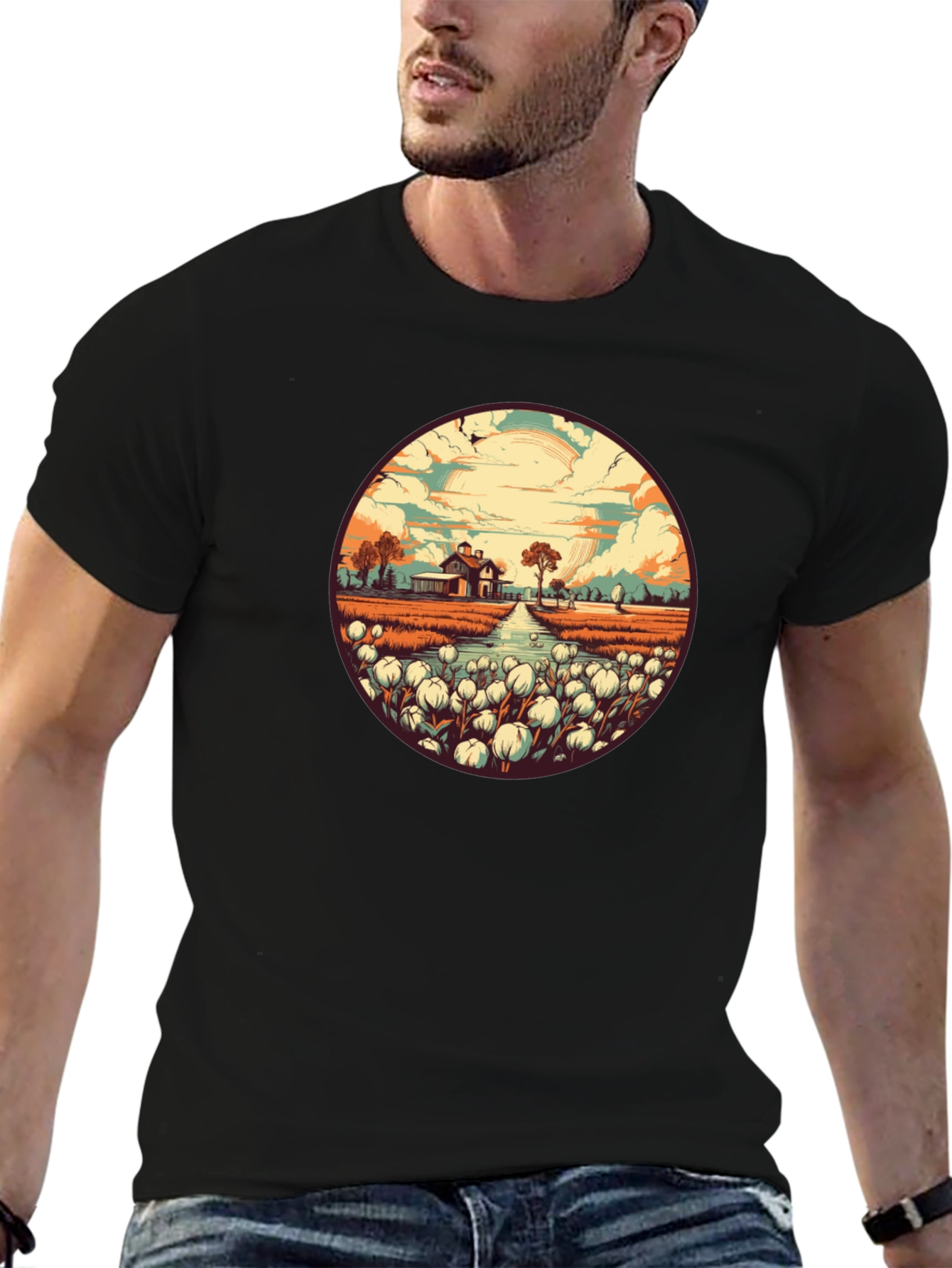 Cotton Field Graphic Tee - Stylish & Unique