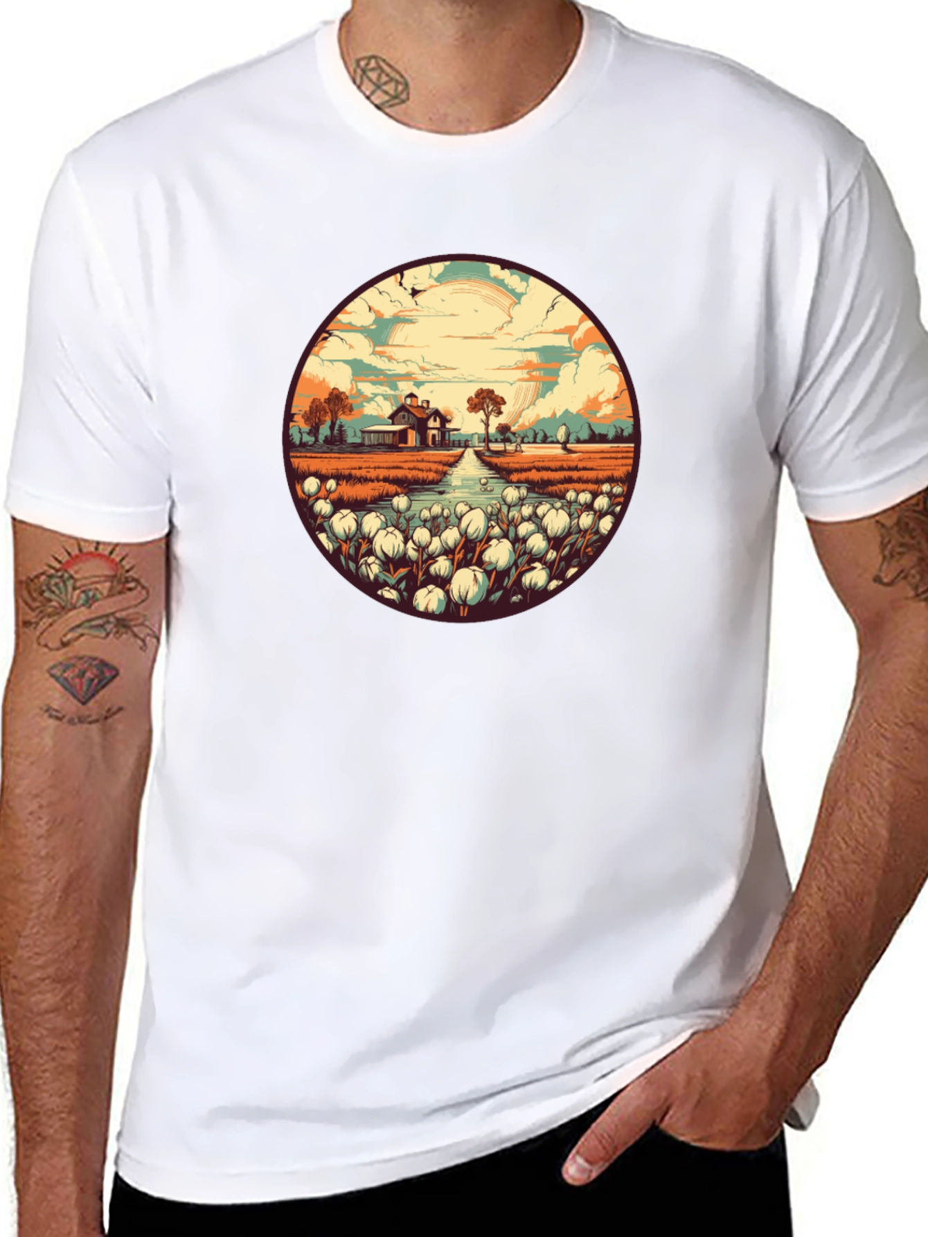 Cotton Field Graphic Tee - Stylish & Unique