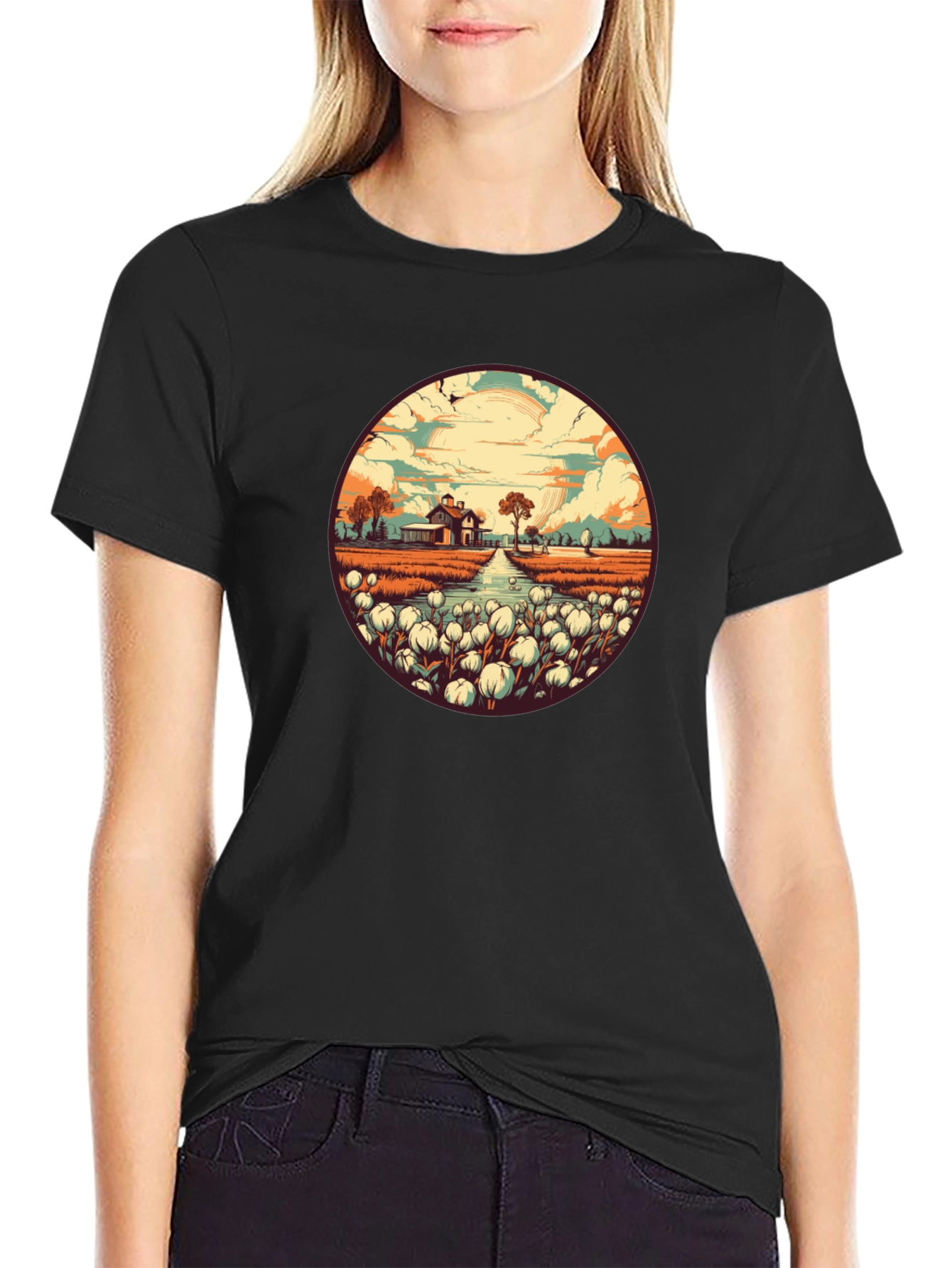 Cotton Field Graphic Tee - Stylish & Unique