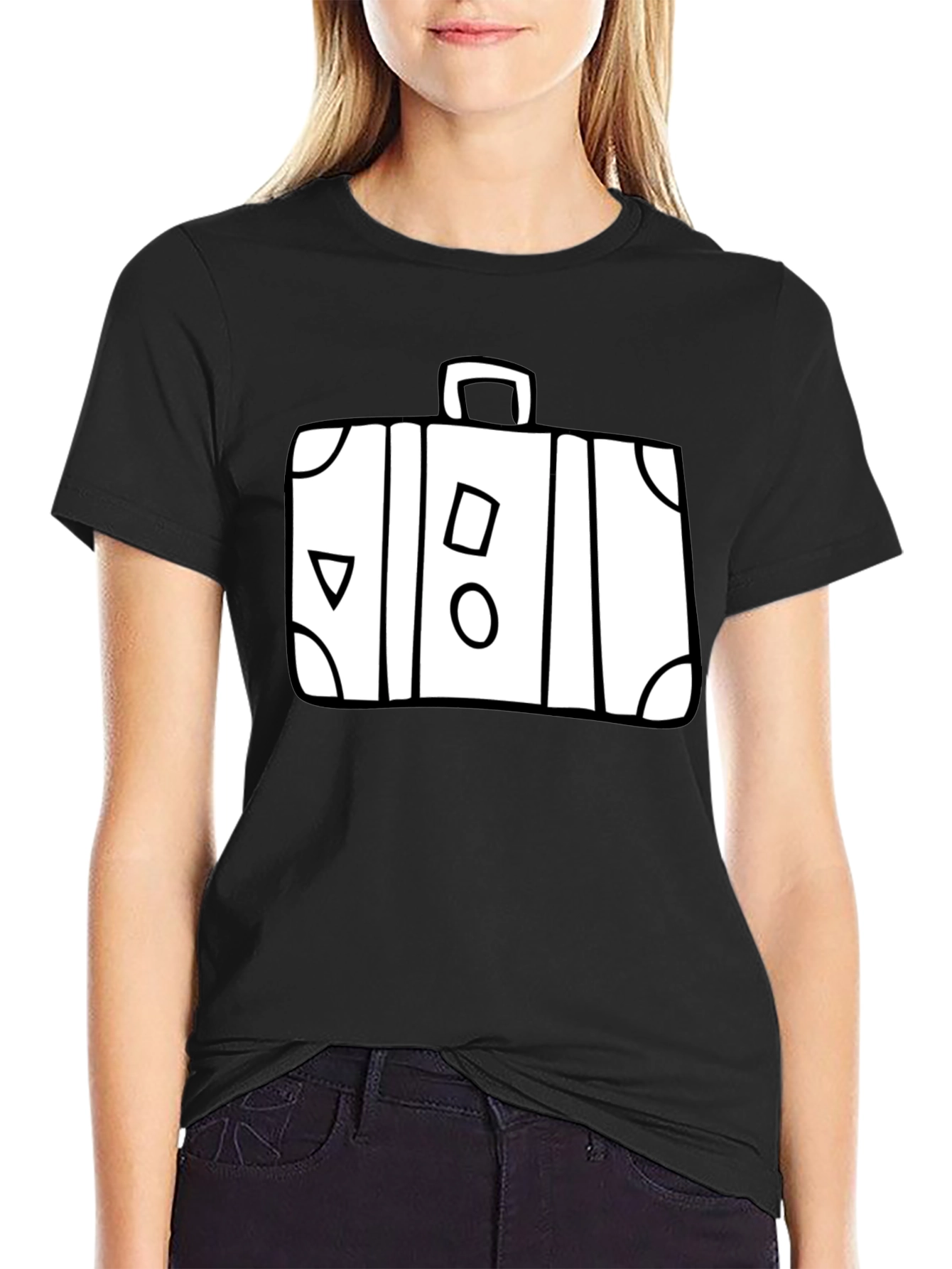 Suitcase Graphic Black T-Shirt