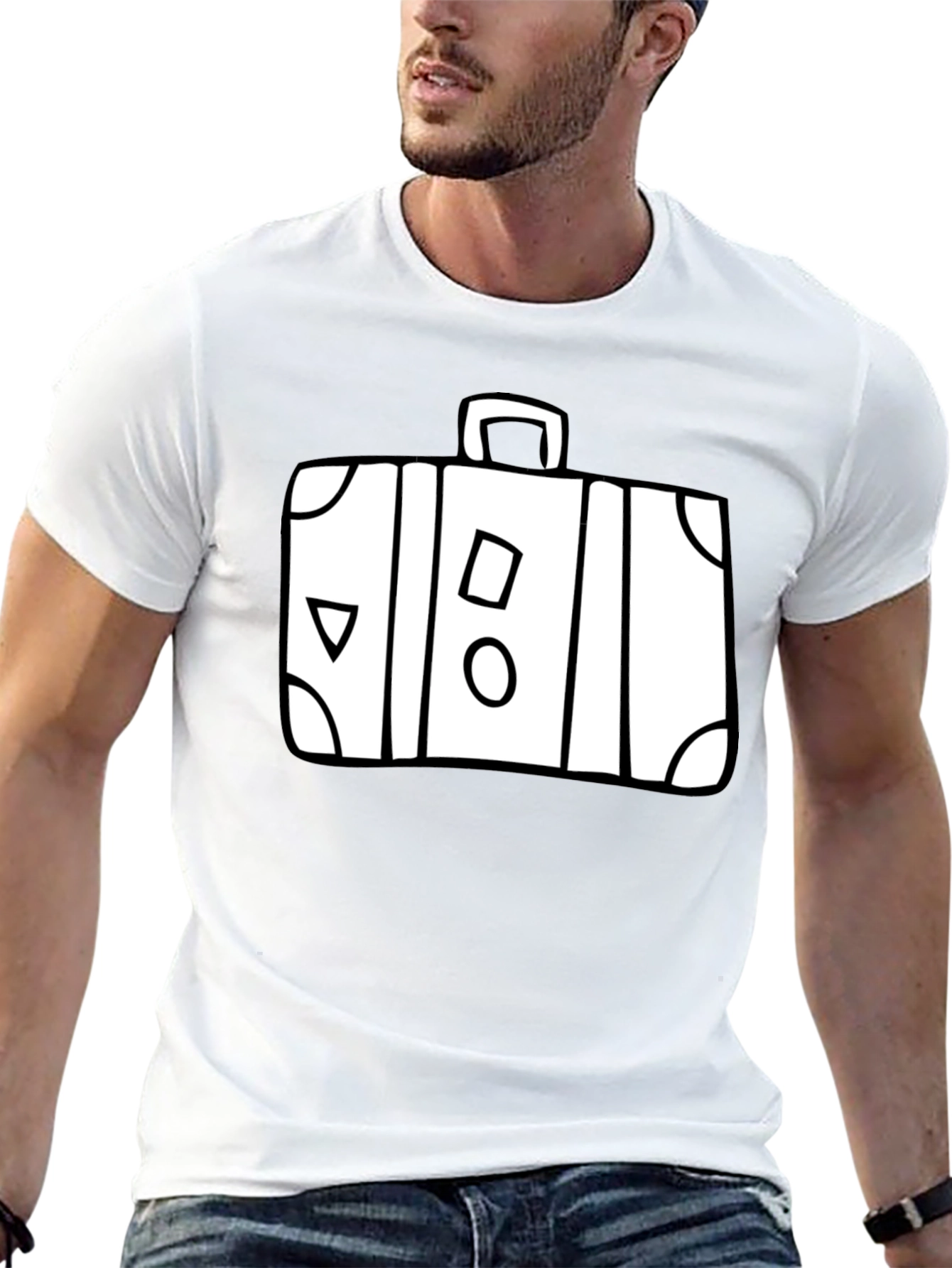 Suitcase Graphic Black T-Shirt