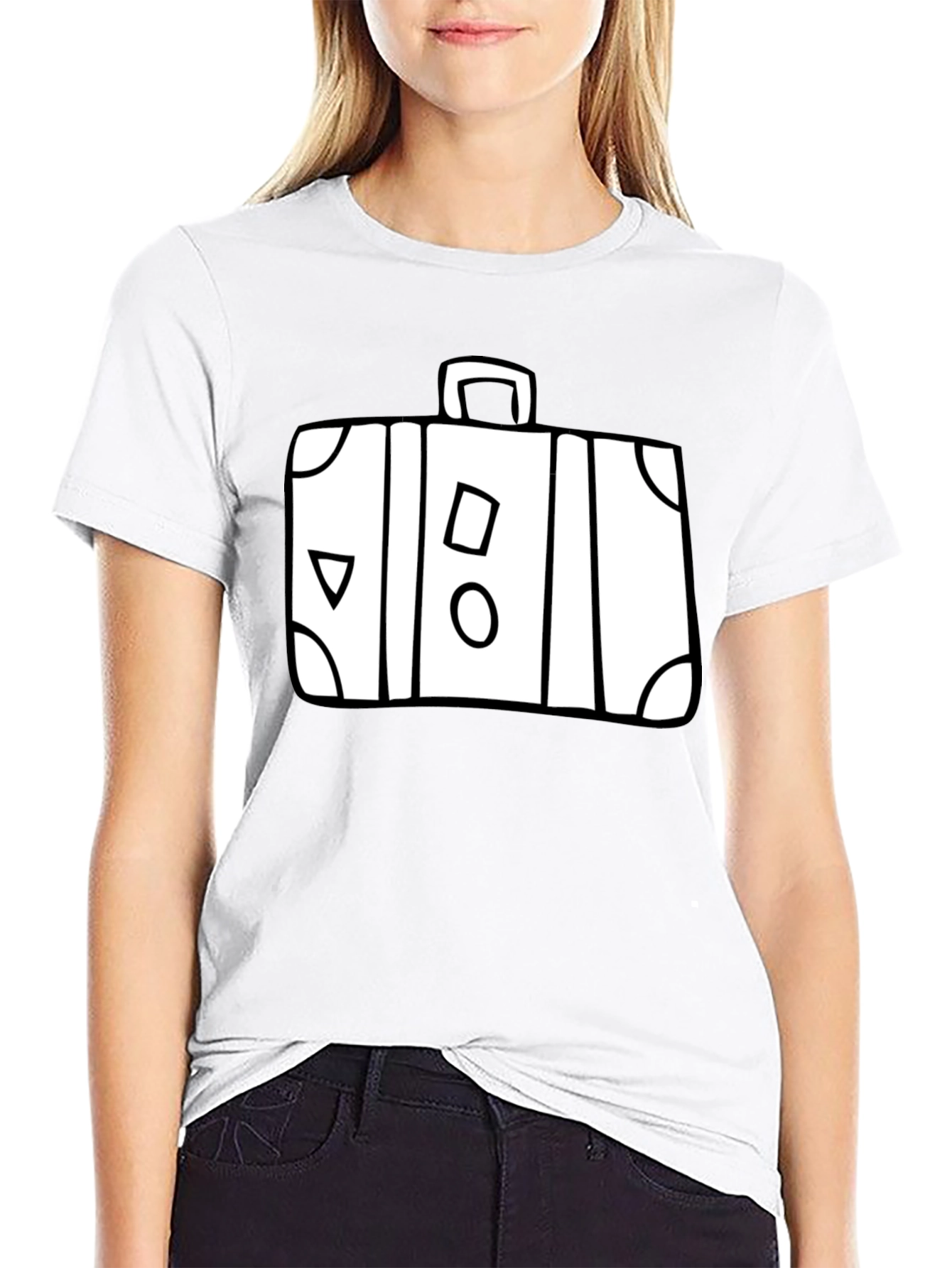 Suitcase Graphic Black T-Shirt