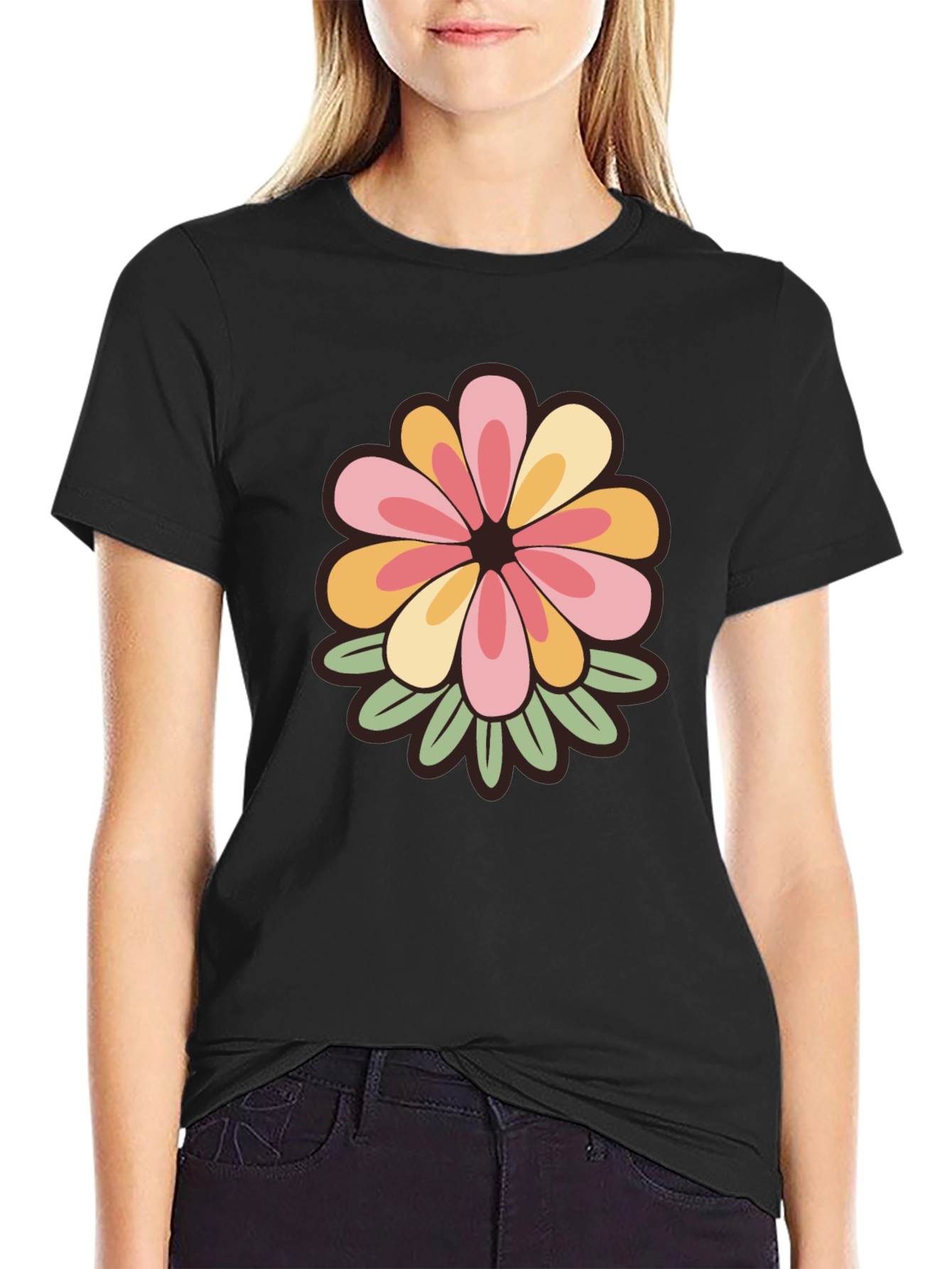 Retro Floral Tee - Stylish Comfort