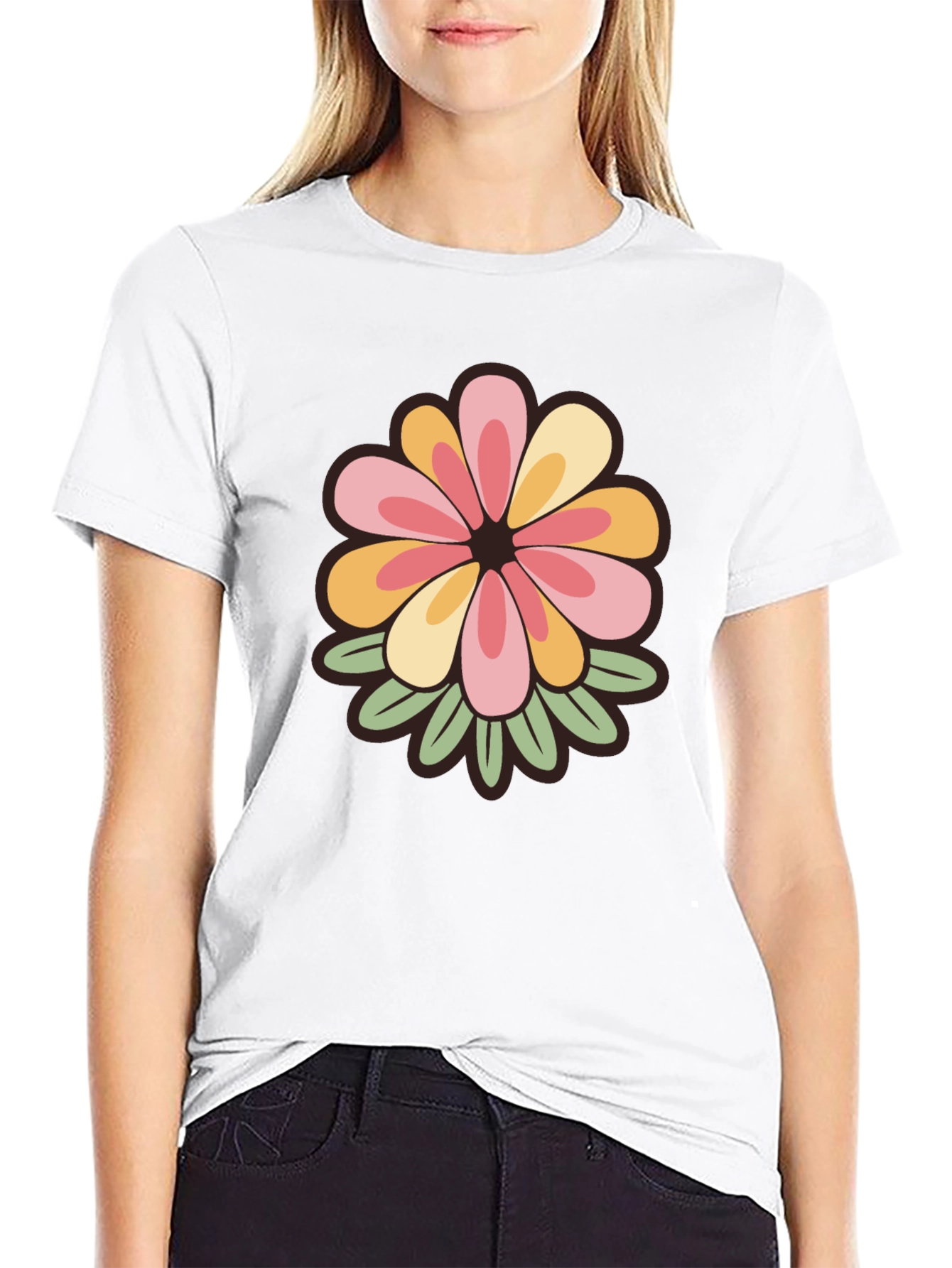 Retro Floral Tee - Stylish Comfort